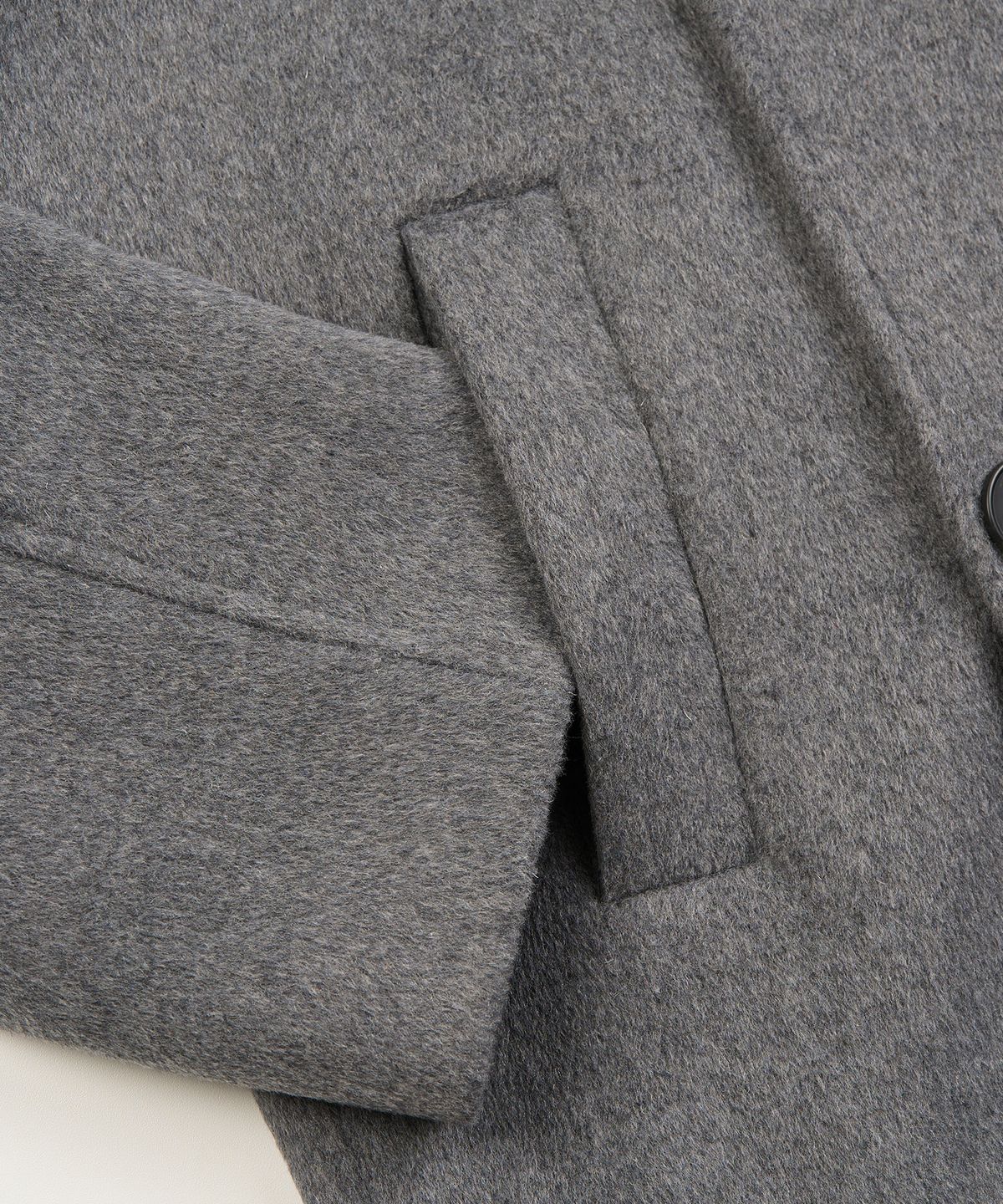 엑스컨테이너(EXCONTAINER) 더블 브레스티드 하프 코트 (GREY)