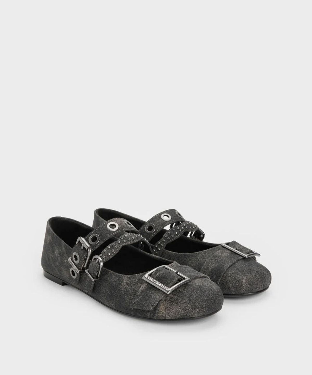찰스앤키스(CHARLES & KEITH) 에이더 그로밋 스터드 메리제인 플랫 2colors CK1-70920235