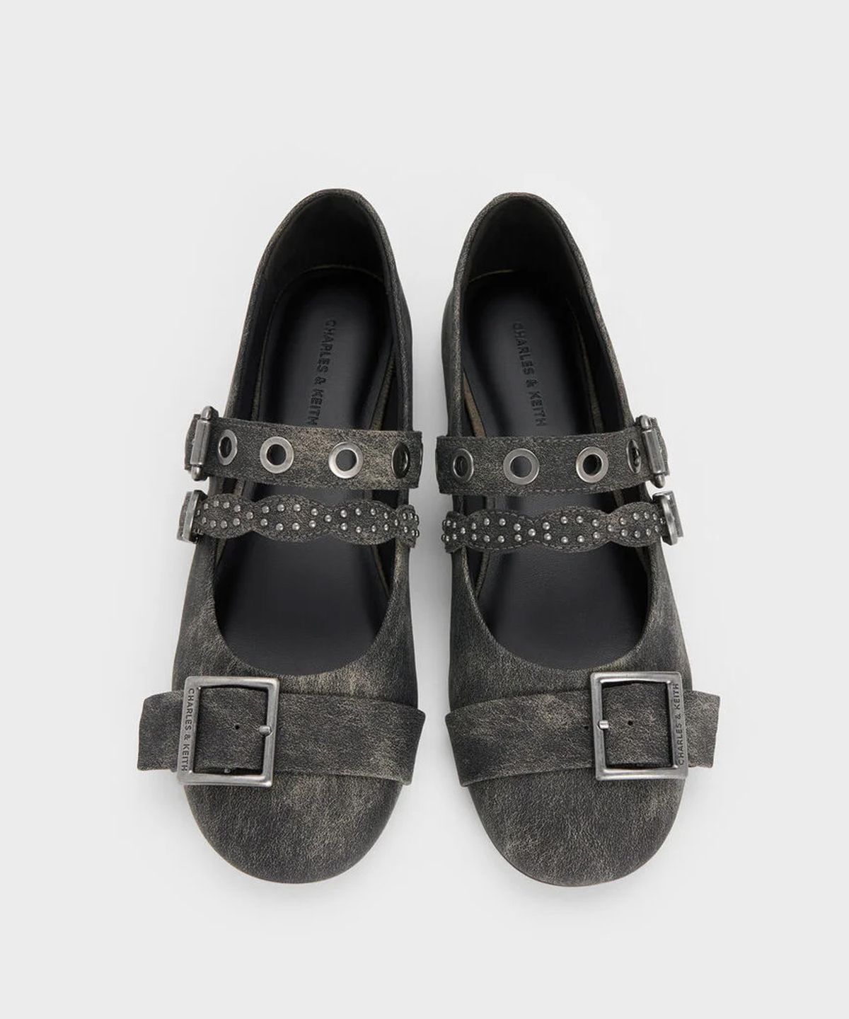찰스앤키스(CHARLES & KEITH) 에이더 그로밋 스터드 메리제인 플랫 2colors CK1-70920235