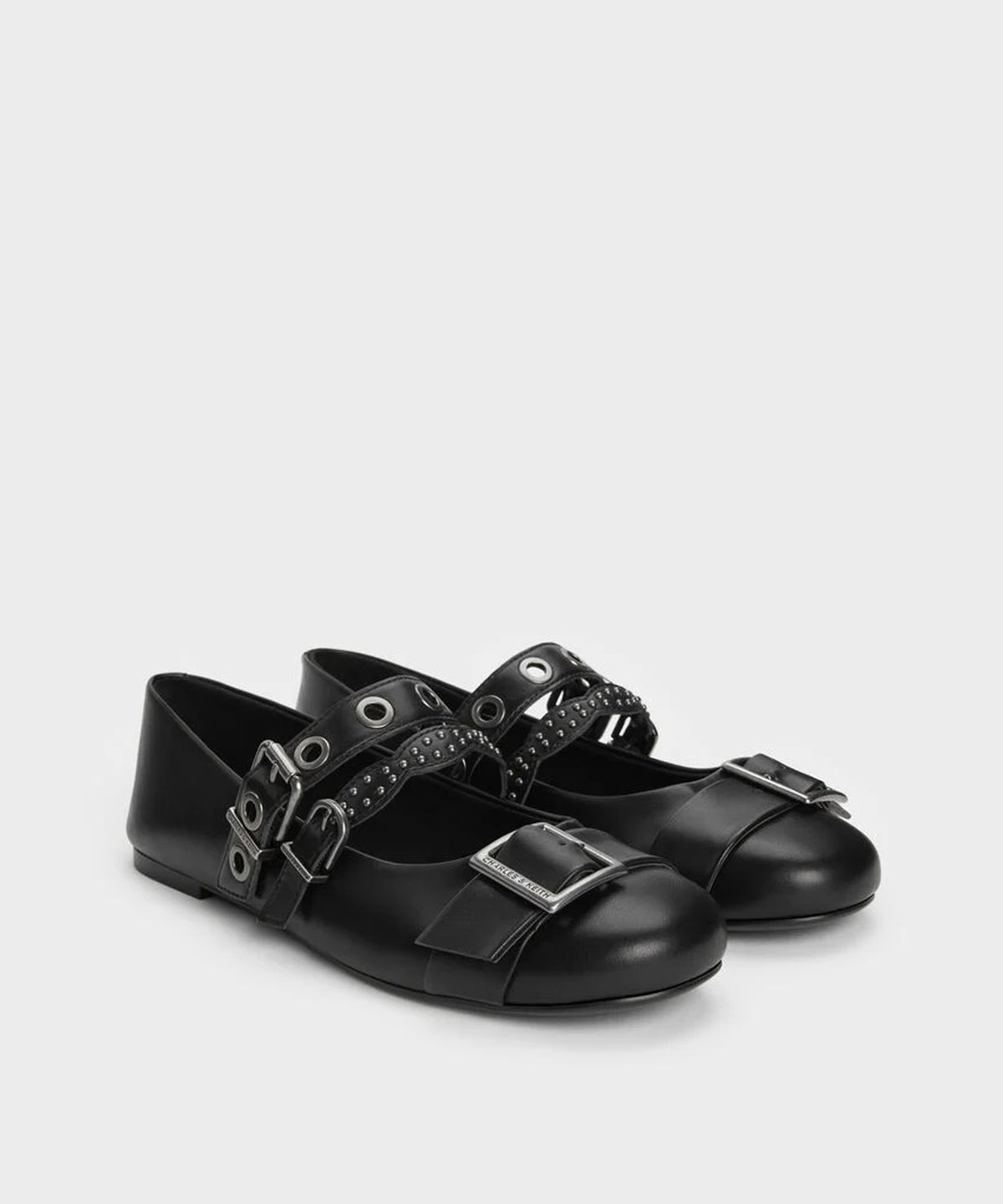 찰스앤키스(CHARLES & KEITH) 에이더 그로밋 스터드 메리제인 플랫 2colors CK1-70920235