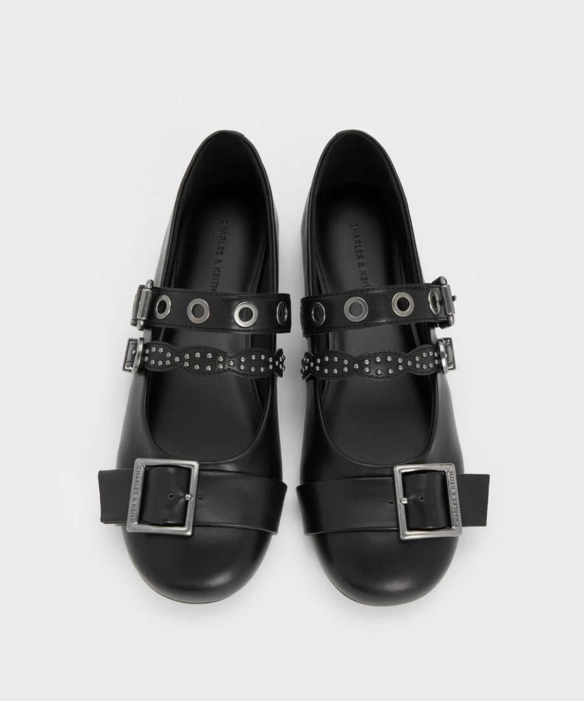 찰스앤키스(CHARLES & KEITH) 에이더 그로밋 스터드 메리제인 플랫 2colors CK1-70920235