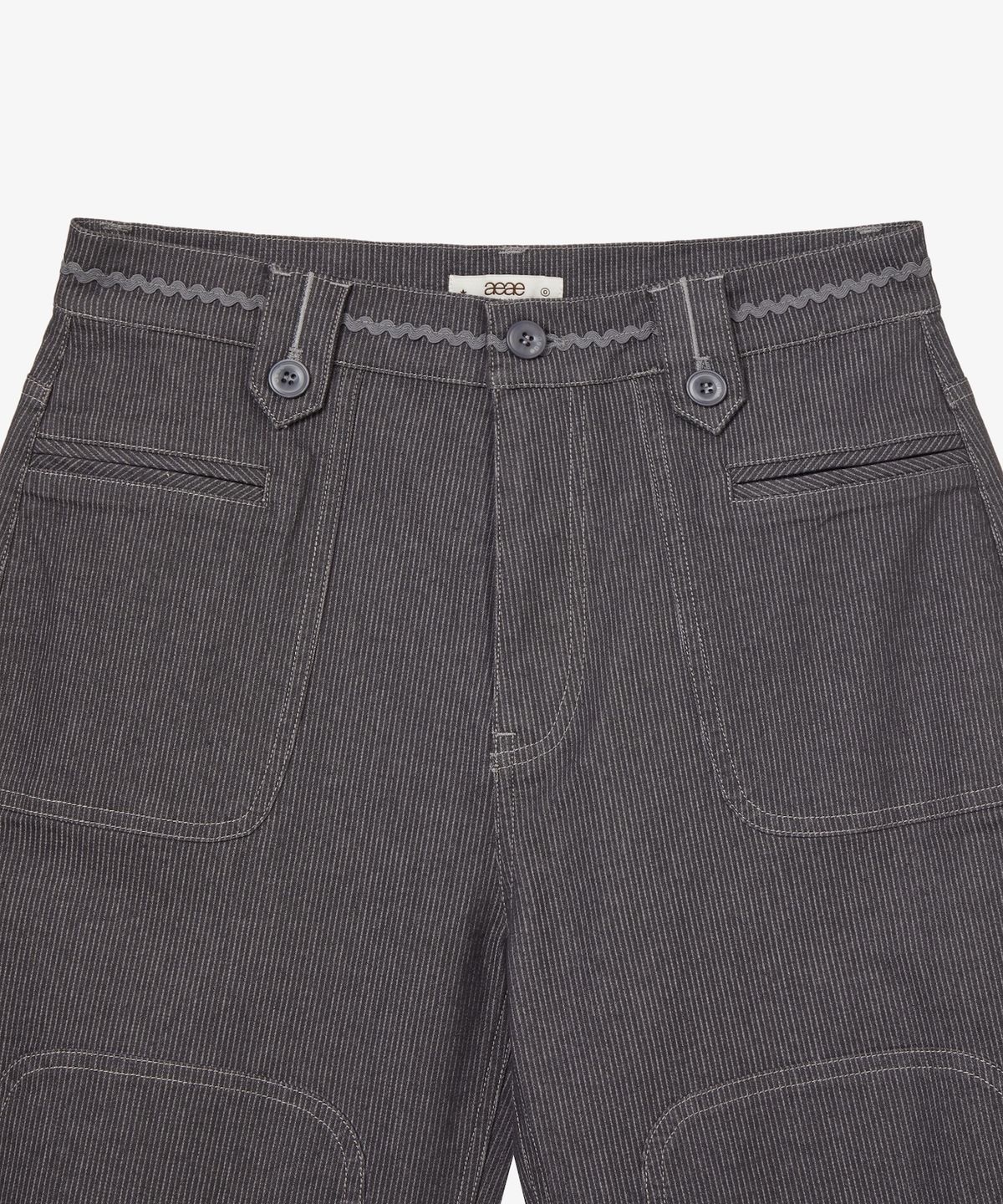 에이이에이이(AEAE) STRIPE WORK PANTS [CHARCOAL]