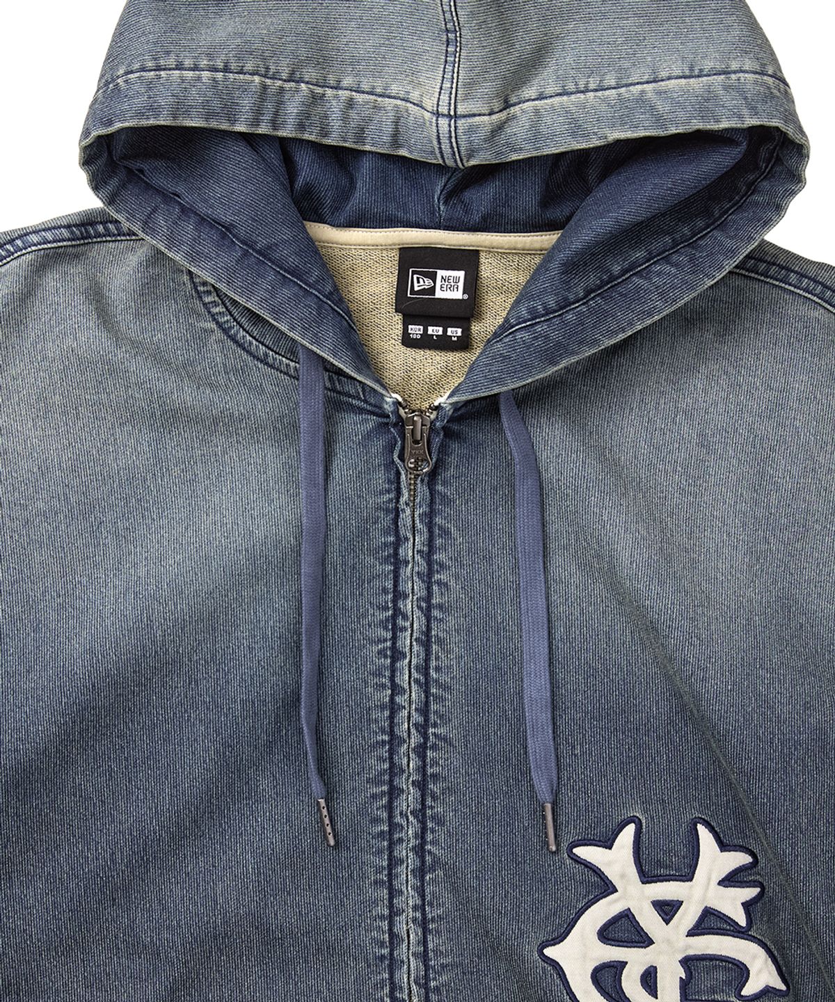 예스아이씨(YESEYESEE) YESEYESEE X NEWERA Washed Zip up Hoodie Indigo
