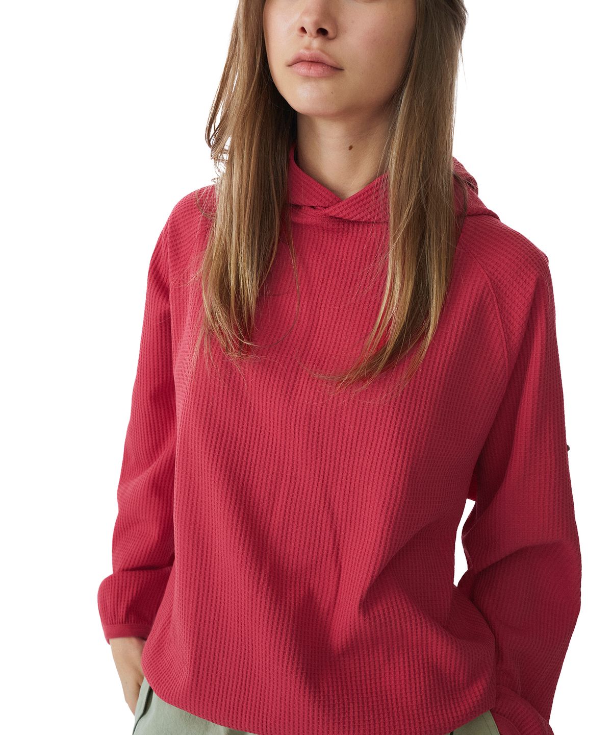 썬러브투어(SUNLOVETOUR) Aero Waffle Hoodie Red