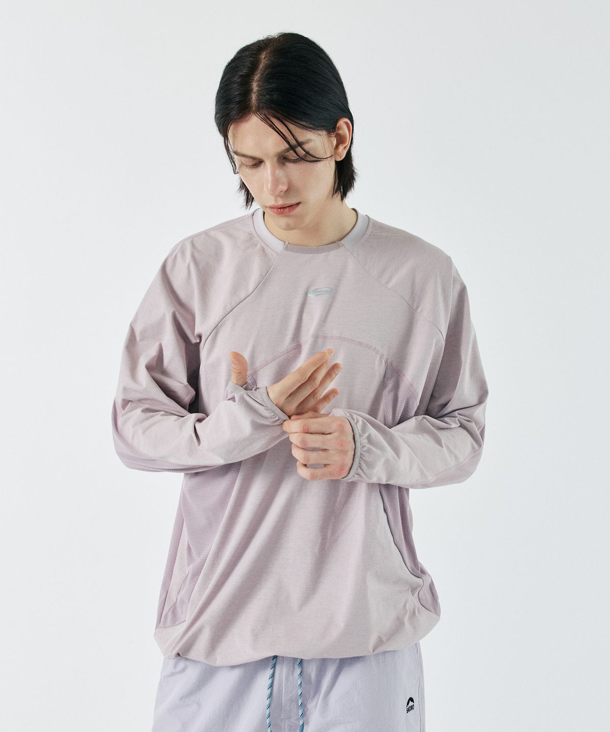 산로(SANRO) [UNISEX] 퀵드라이 리플렉티브 프린트 풀오버 티 - 인디핑크