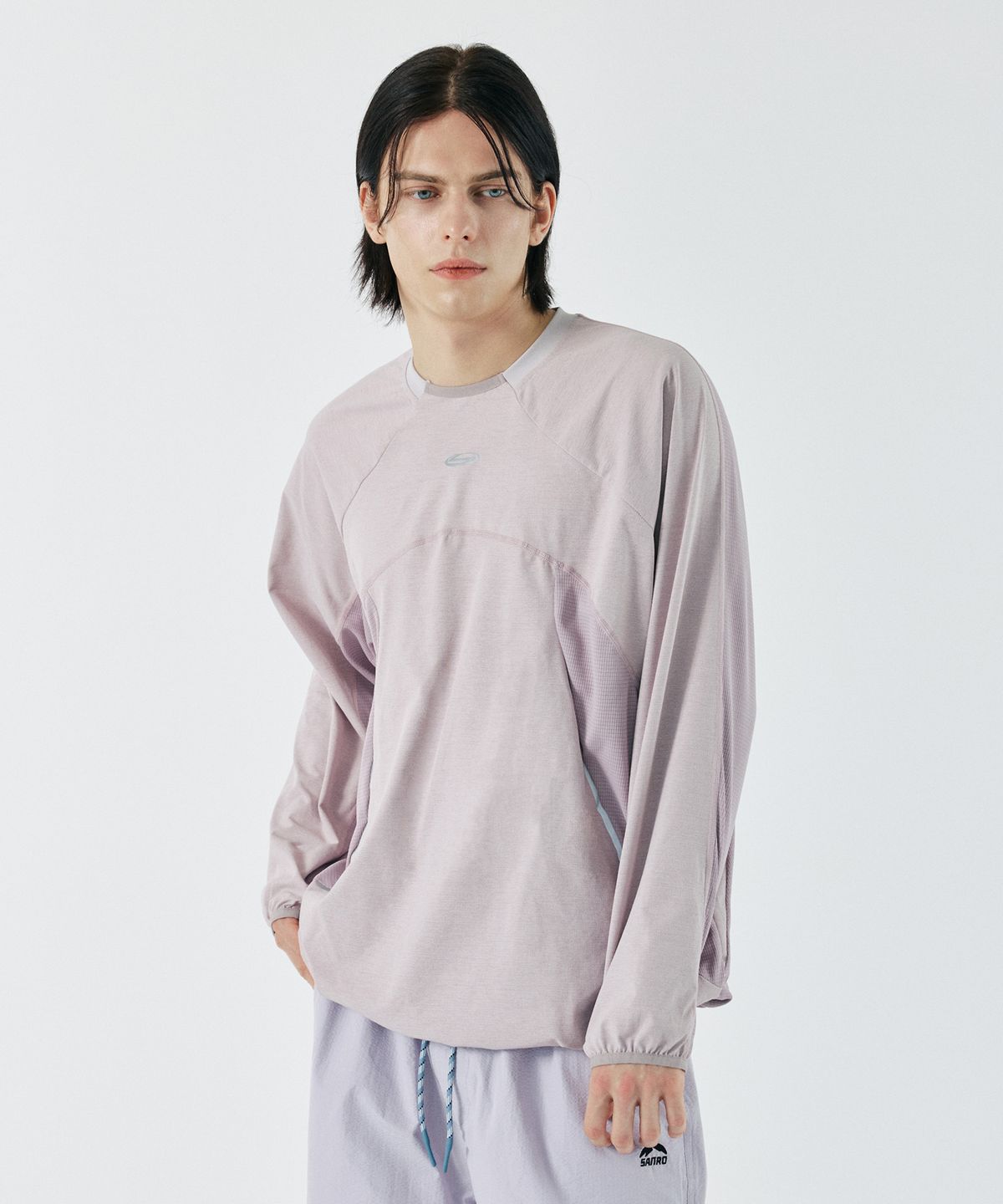 산로(SANRO) [UNISEX] 퀵드라이 리플렉티브 프린트 풀오버 티 - 인디핑크