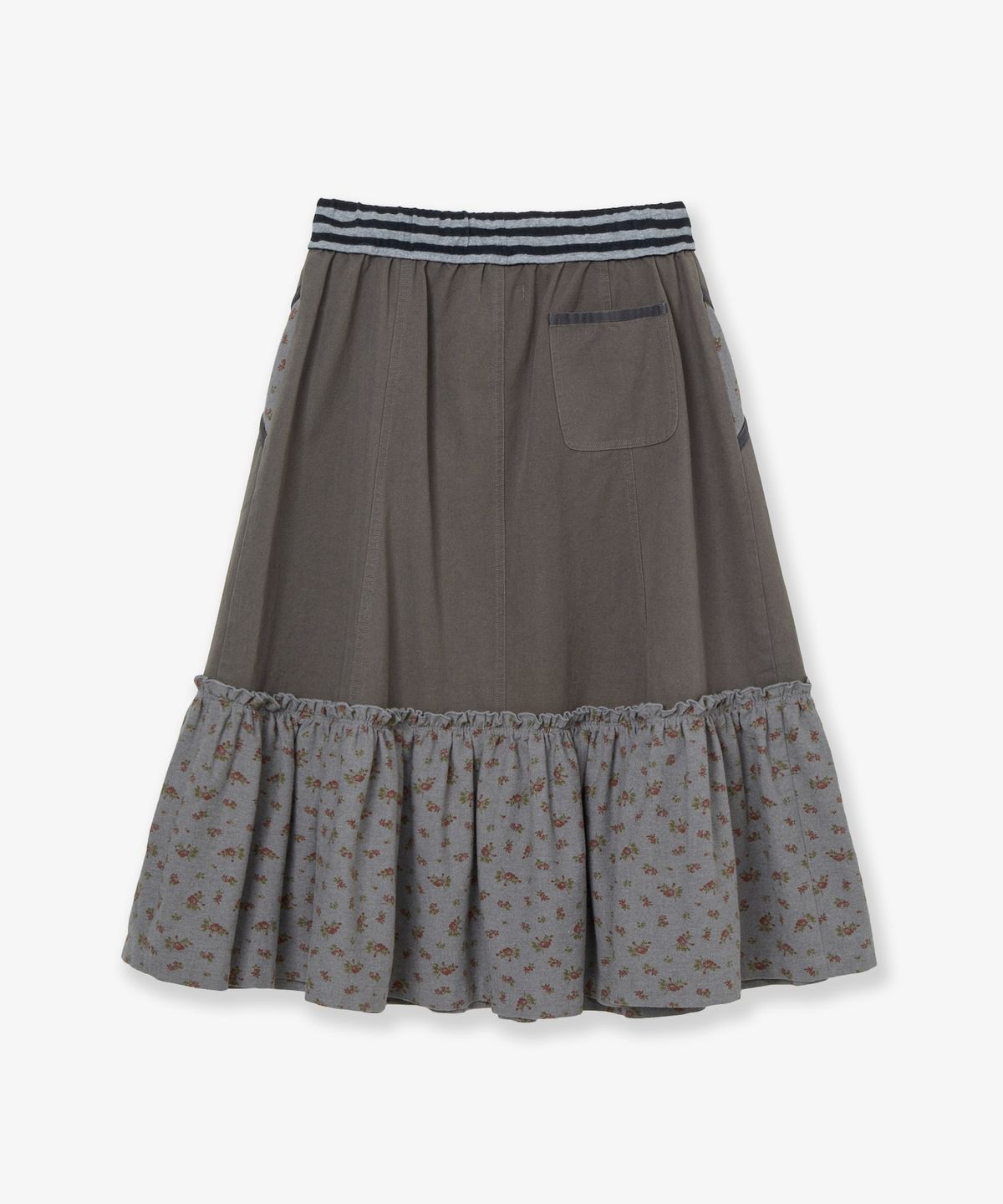 에이이에이이(AEAE) FLOWER BLOCK SKIRT [CHARCOAL]