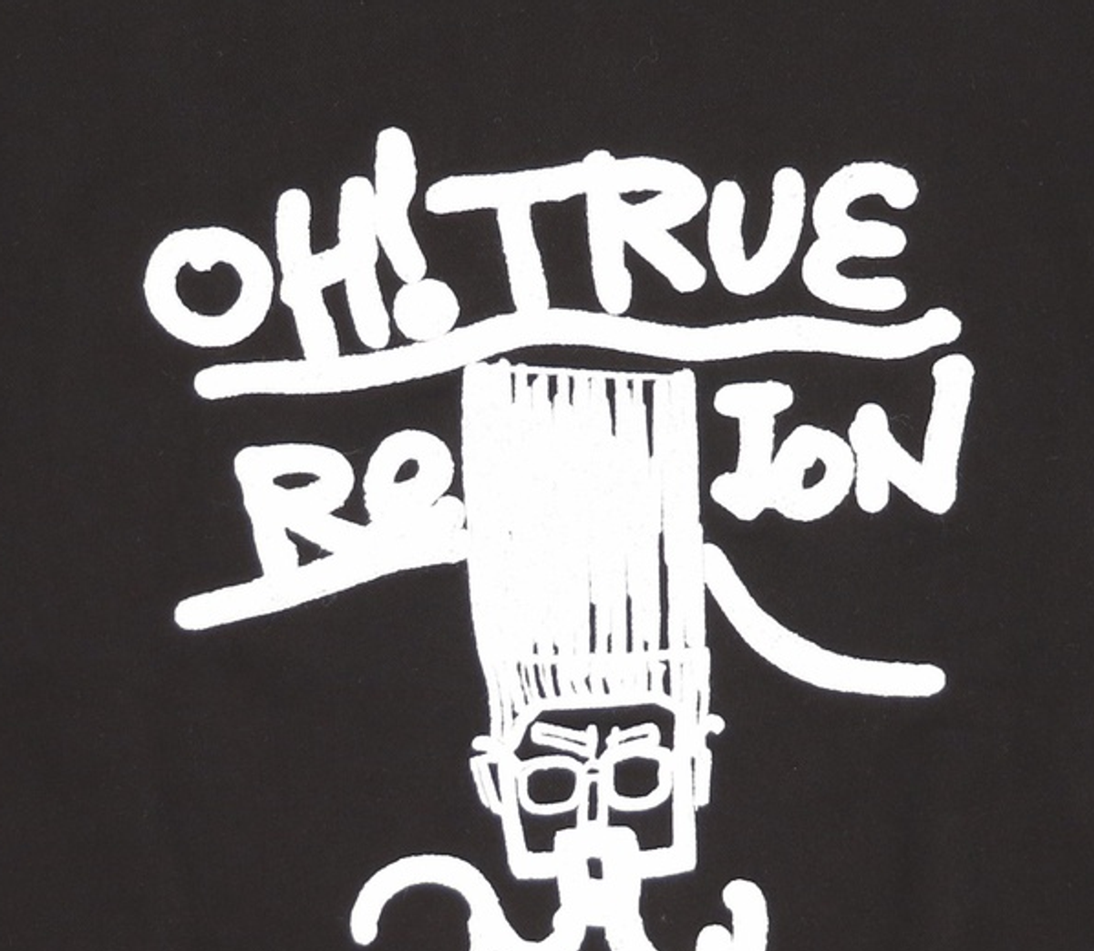 트루릴리젼(TRUERELIGION) 오버사이즈 로고 크루넥 맨투맨 티셔츠 블랙 100