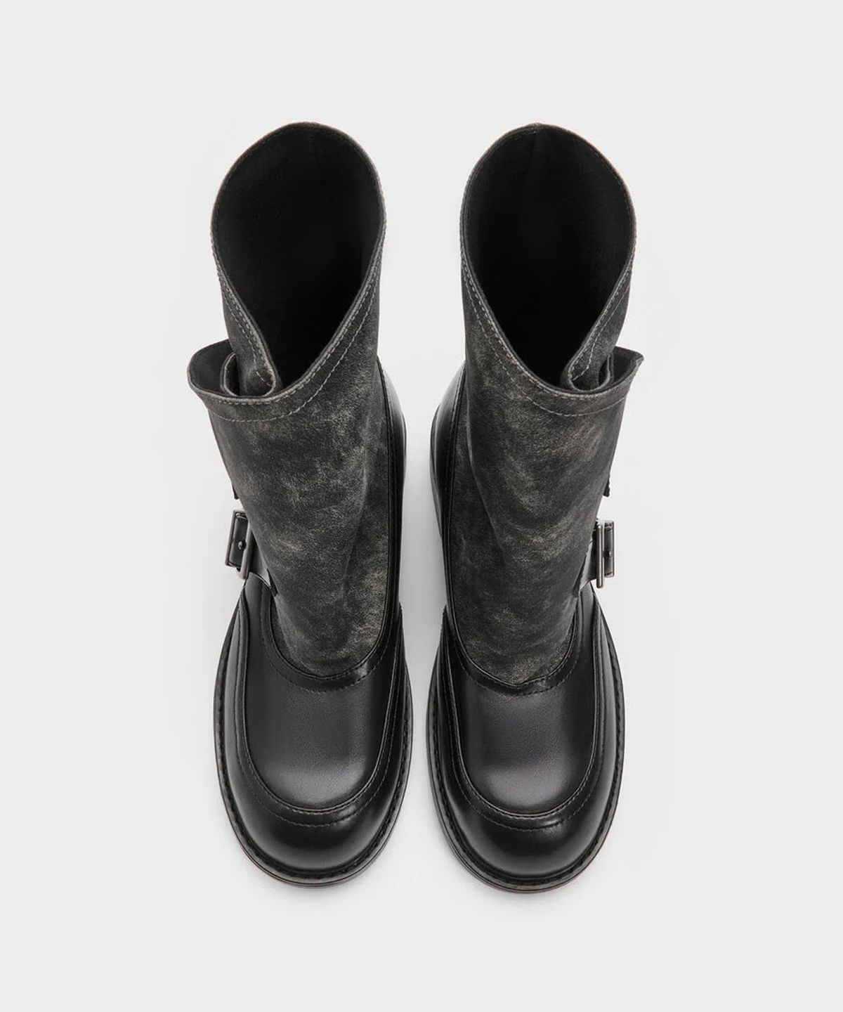 찰스앤키스(CHARLES & KEITH) 에이더 버클드 카프 부츠 2colors CK1-90380187