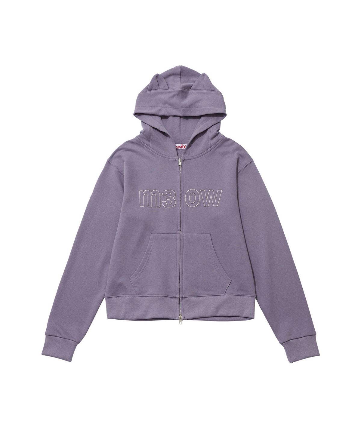 잇자바이브(ITZAVIBE) M3OW CAT EAR HOODIE ZIP UP - PURPLE