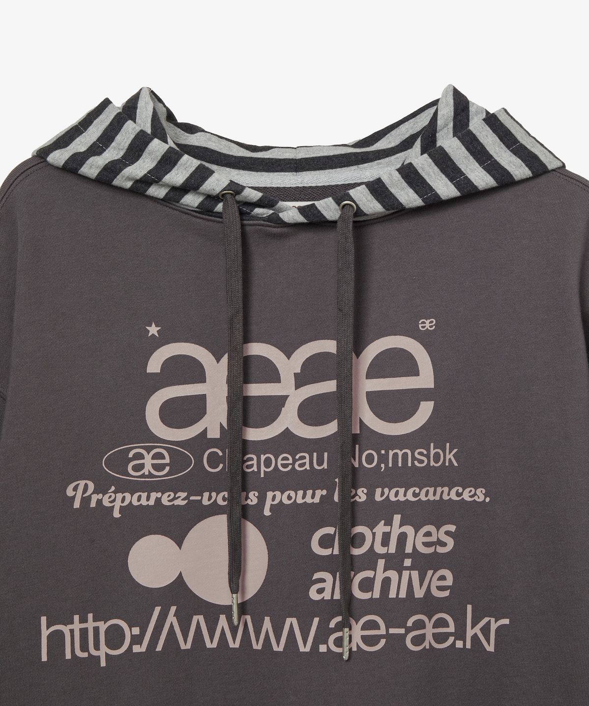 에이이에이이(AEAE) WEB LOGO LOOSED HOODIE [PURPLE CHARCOAL]
