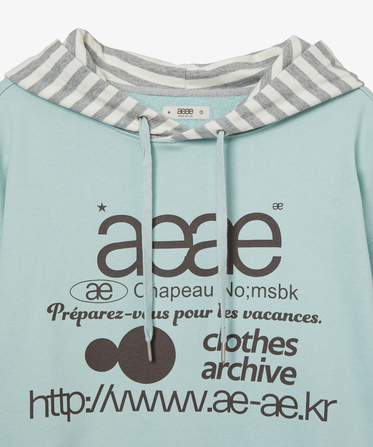 에이이에이이(AEAE) WEB LOGO LOOSED HOODIE [MINT]
