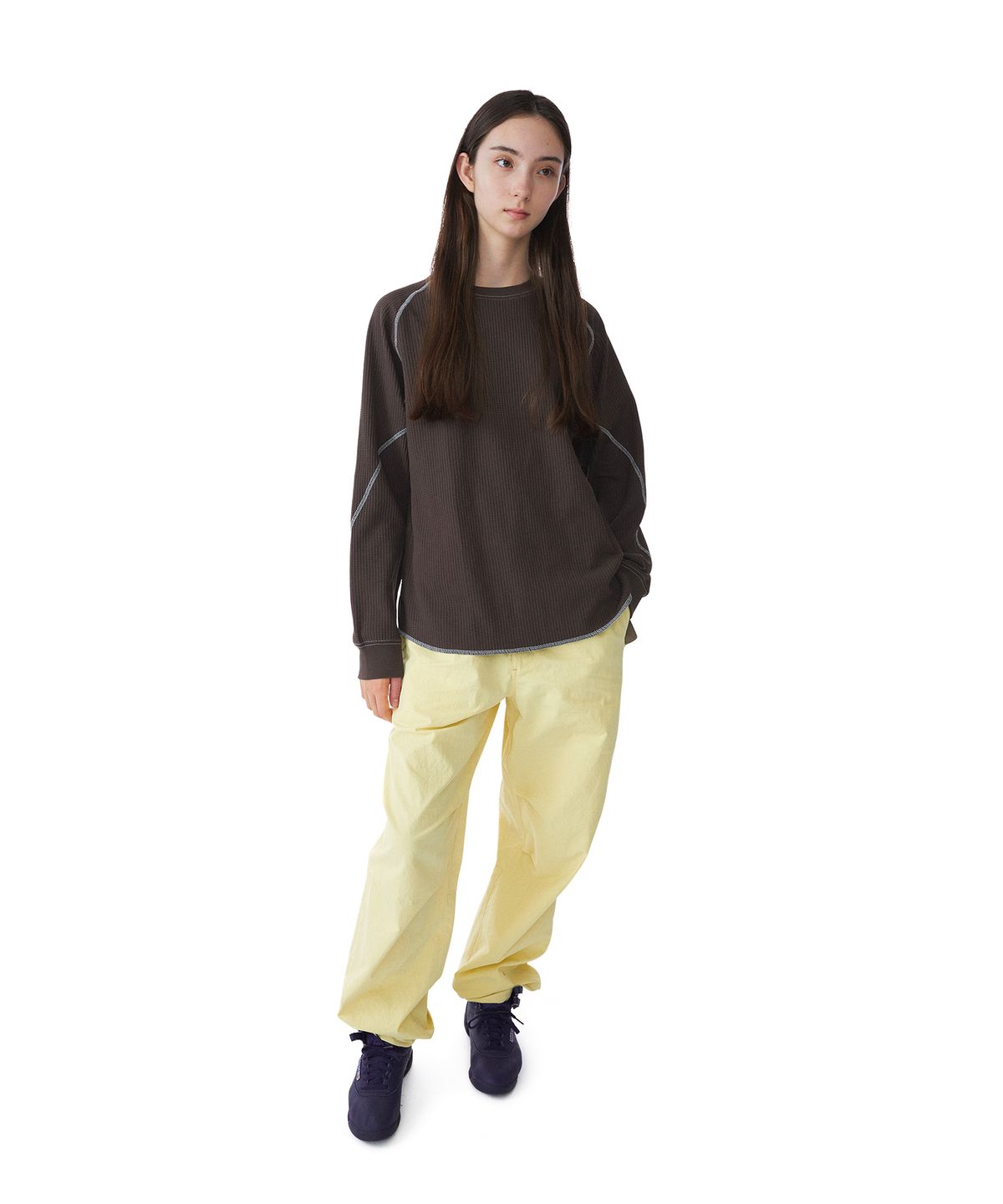 썬러브투어(SUNLOVETOUR) Aero Waffle LS Tee Brown