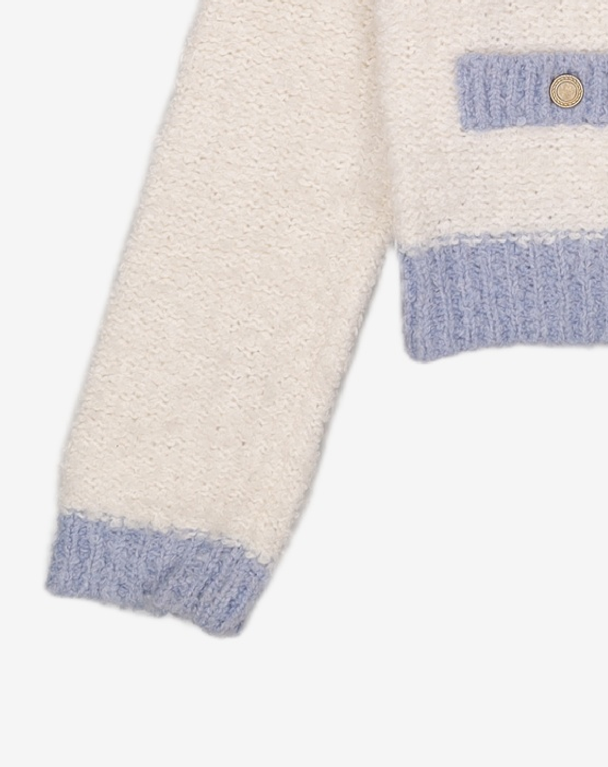 미쏘(MIXXO) 배색 부클 가디건 MIWCKCV21T S