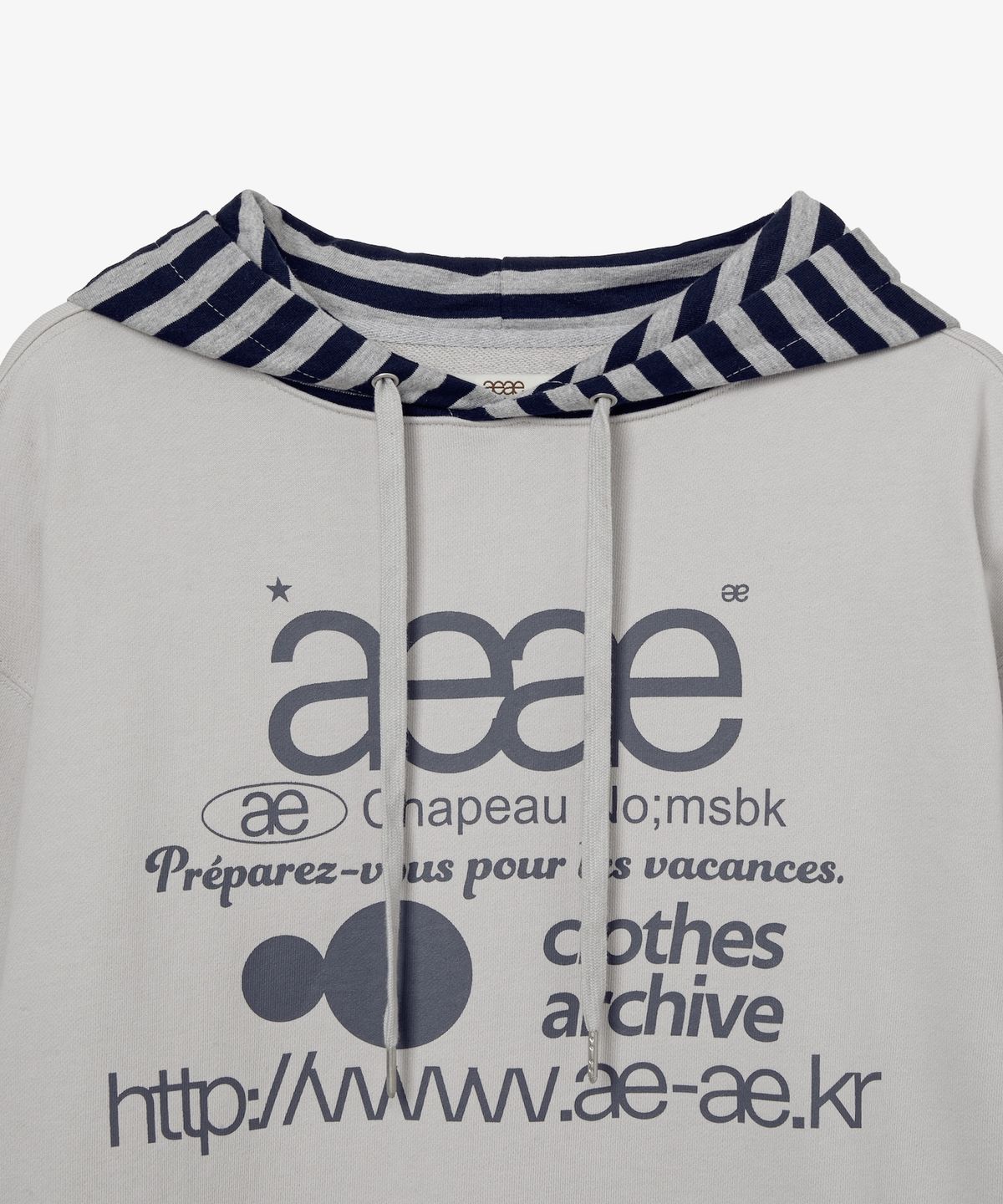 에이이에이이(AEAE) WEB LOGO LOOSED HOODIE [ASH]