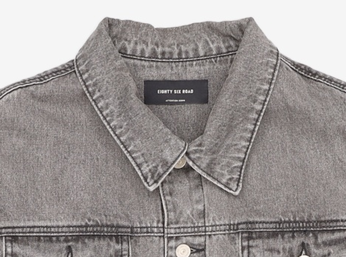 86로드(86ROAD) SOLID WASHING DENIM TRUCKER GREY L