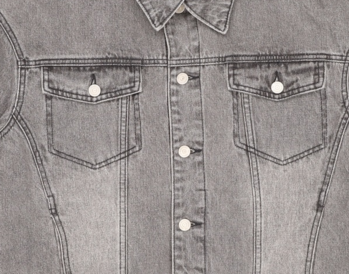 86로드(86ROAD) SOLID WASHING DENIM TRUCKER GREY L