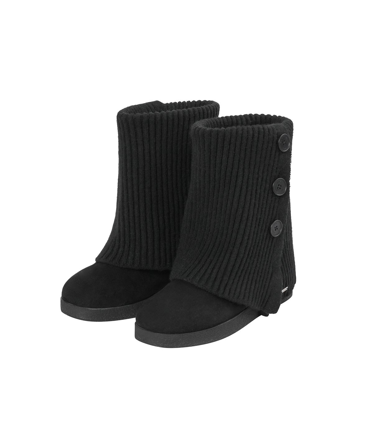 미세키서울(MISEKI SEOUL) Button knit Warmer Boots BLACK