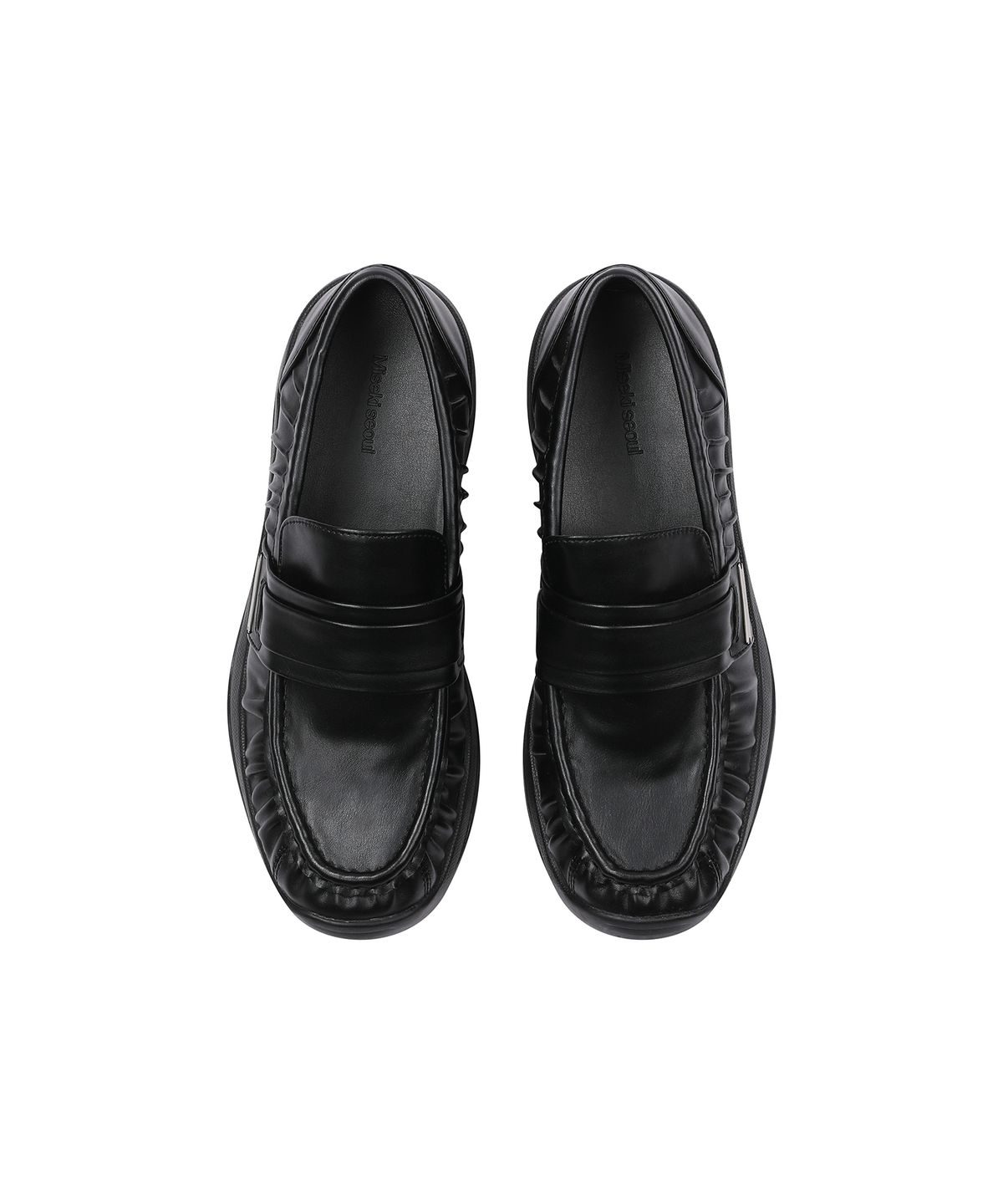 미세키서울(MISEKI SEOUL) Shirring leather loafer BLACK