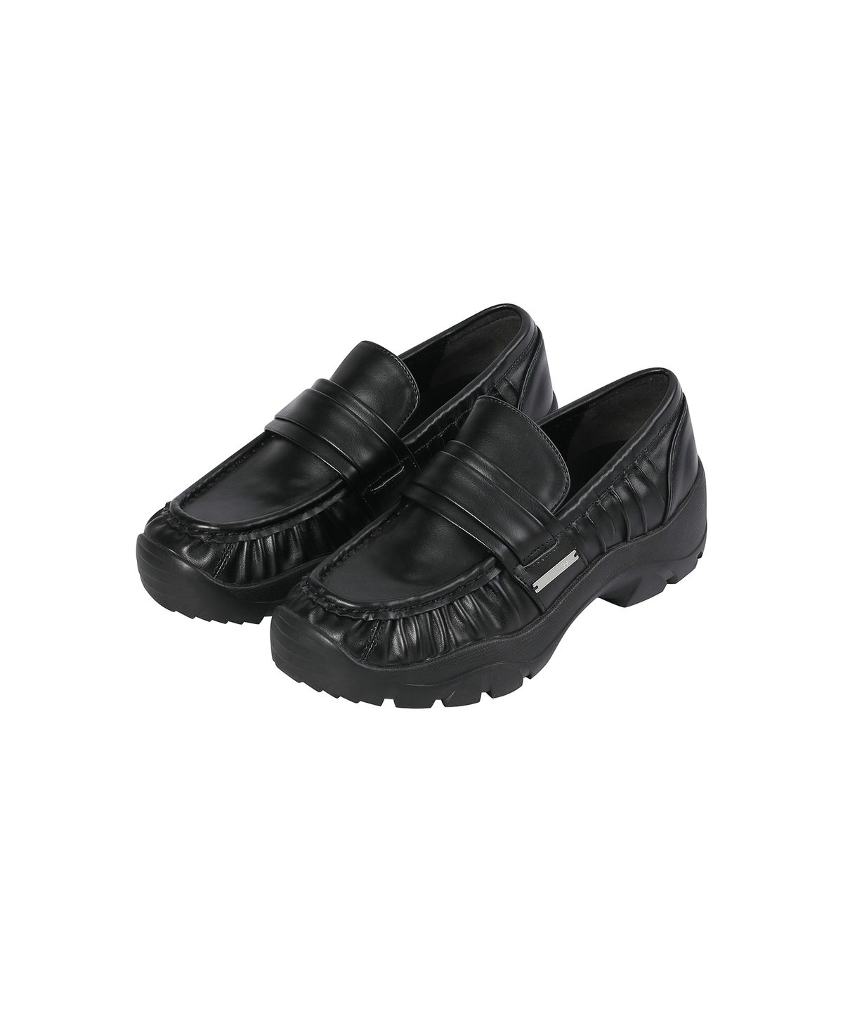 미세키서울(MISEKI SEOUL) Shirring leather loafer BLACK