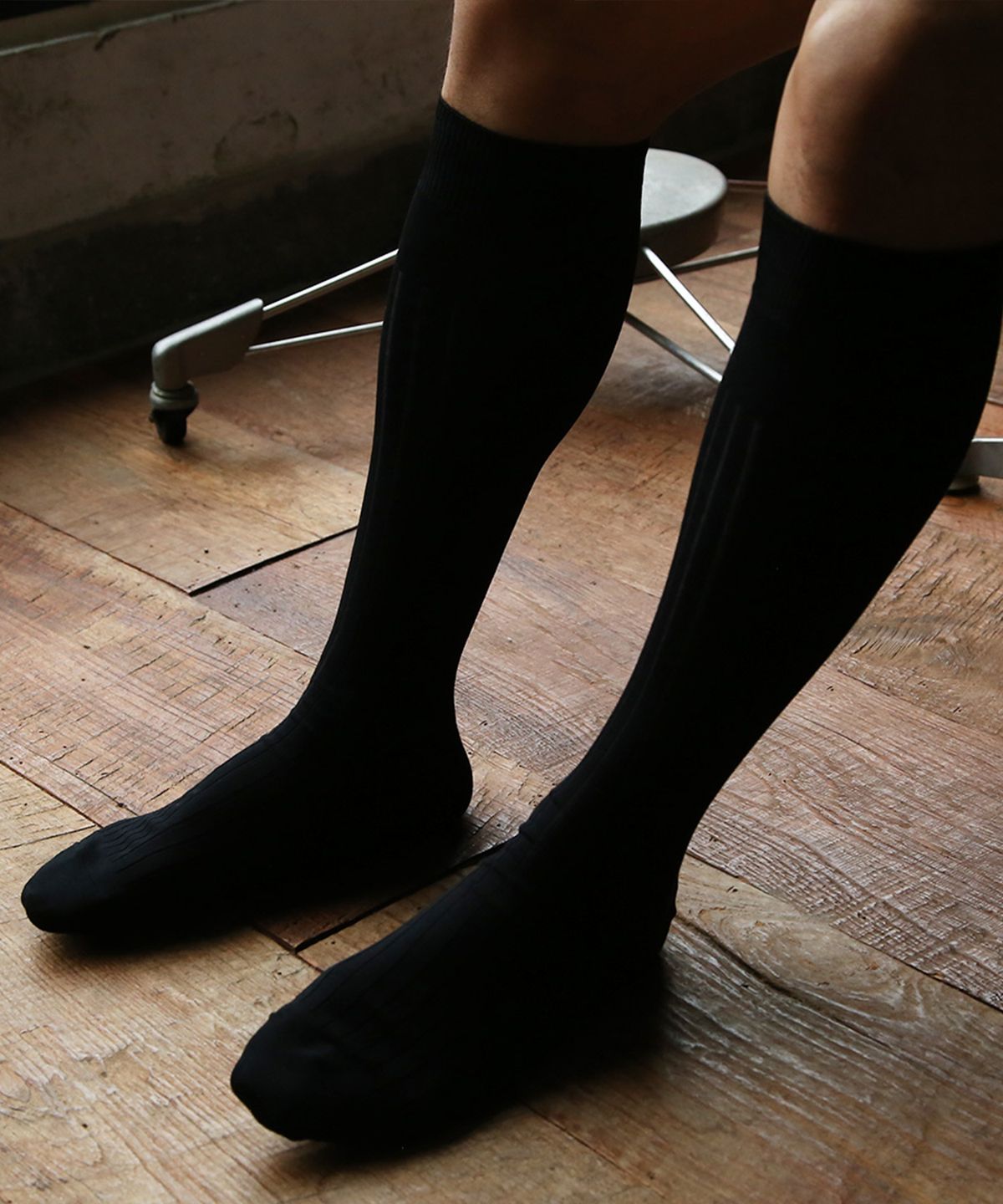 에첼(ETZEL) ETS003 남성용 드레스 니삭스 실켓 립 롱호스 CHARLES: Silket Rib Long Hose (3 Colors)