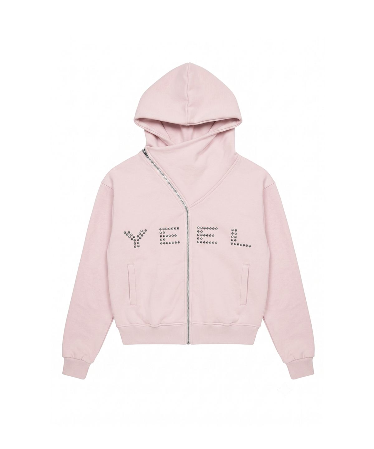 와이이이엘(YEEL) STUDDED Y ZIP-UP HOODIE PINK