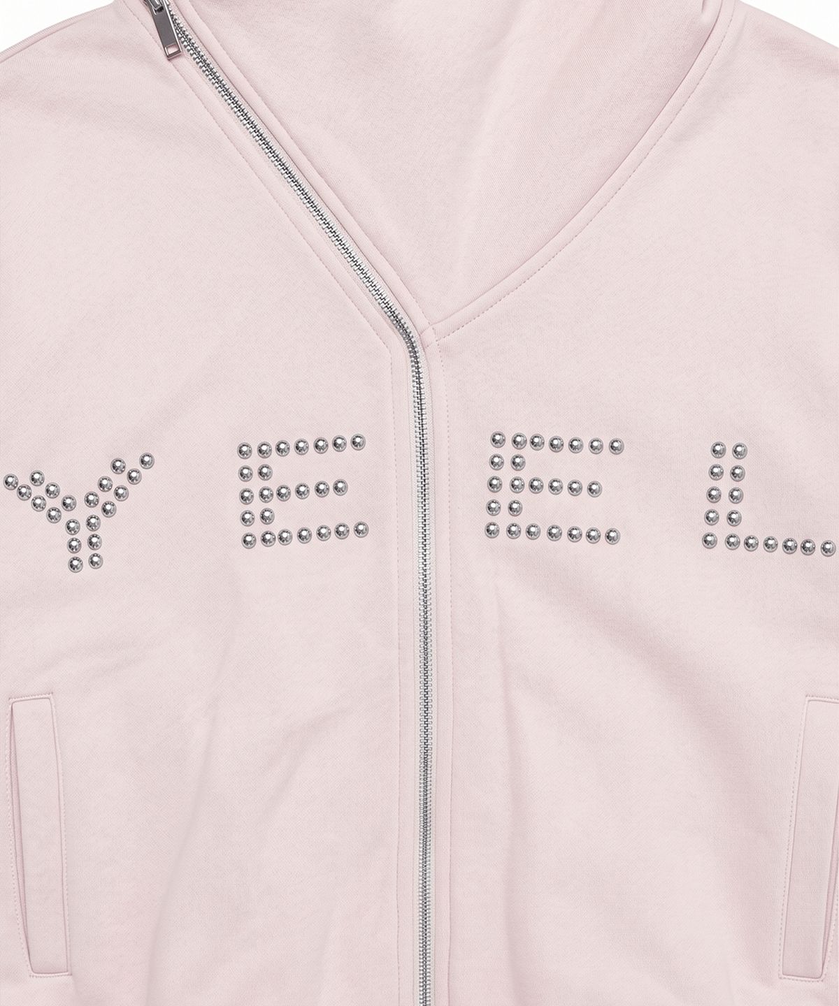 와이이이엘(YEEL) STUDDED Y ZIP-UP HOODIE PINK