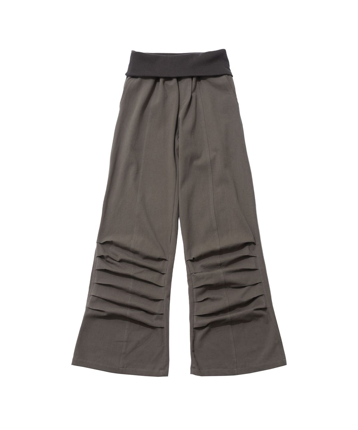 잇자바이브(ITZAVIBE) FOLDING SHIRRING PANTS - KHAKI GRAY