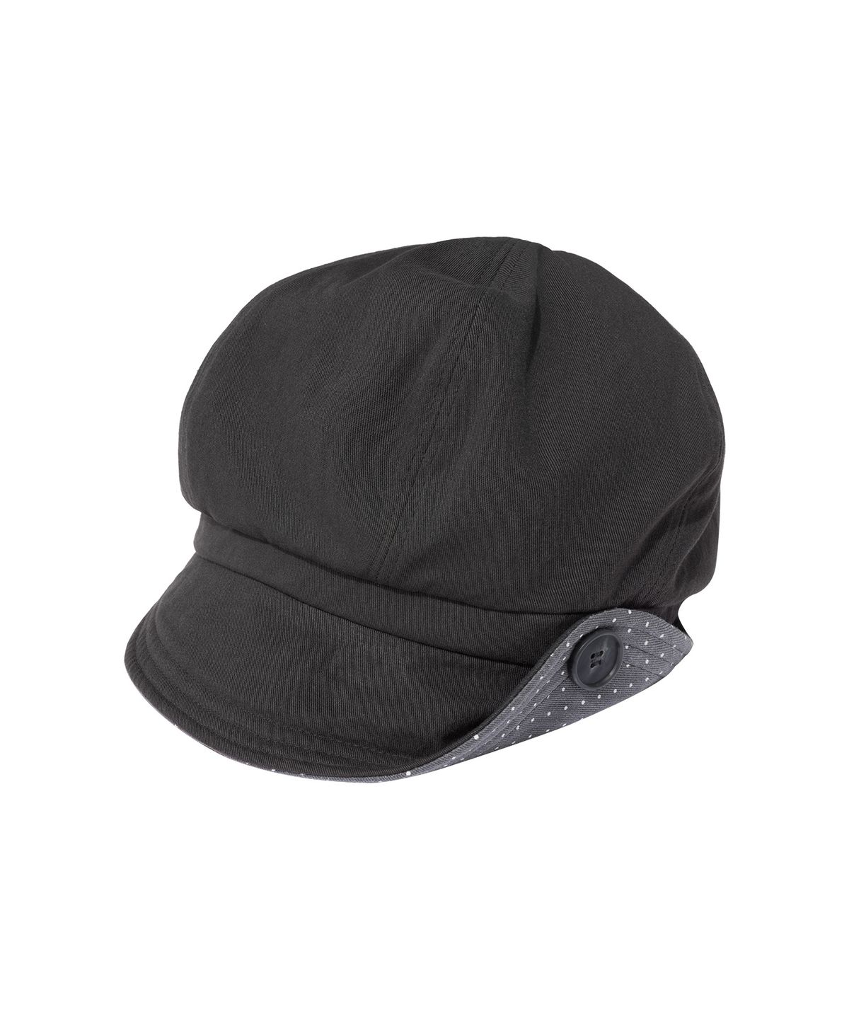잇자바이브(ITZAVIBE) BUTTON NEWSBOY CAP - CHARCOAL