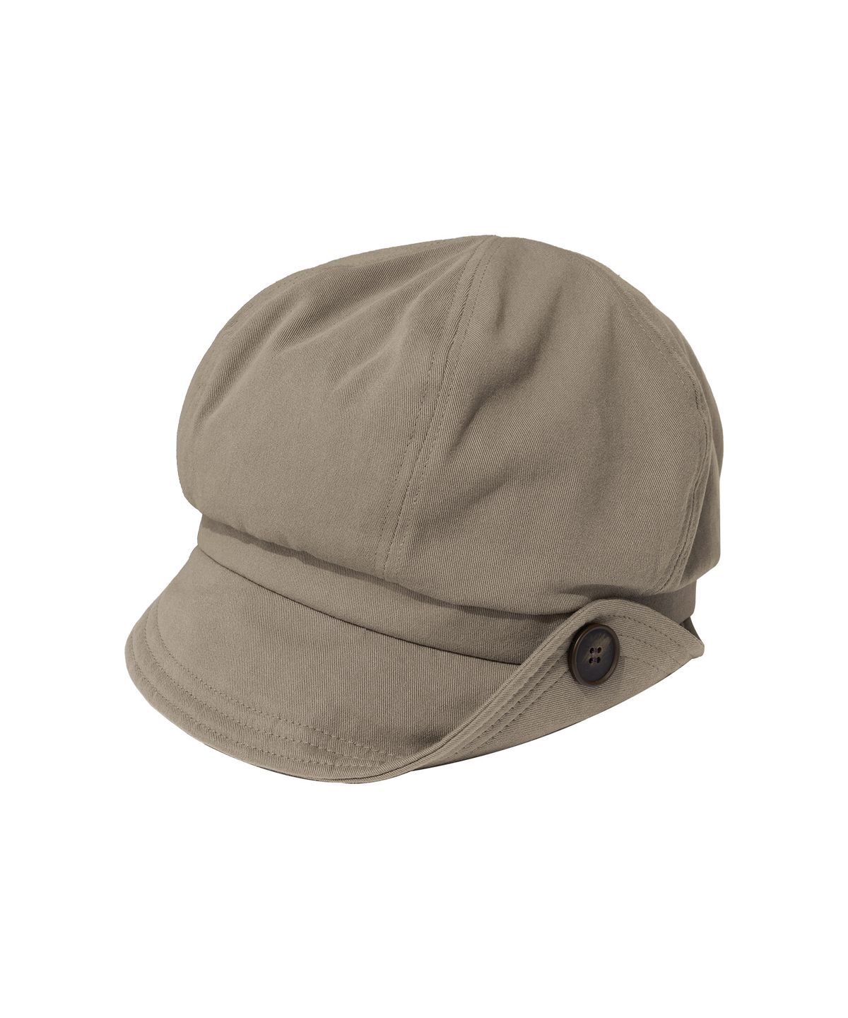 잇자바이브(ITZAVIBE) BUTTON NEWSBOY CAP - TAUPE GRAY