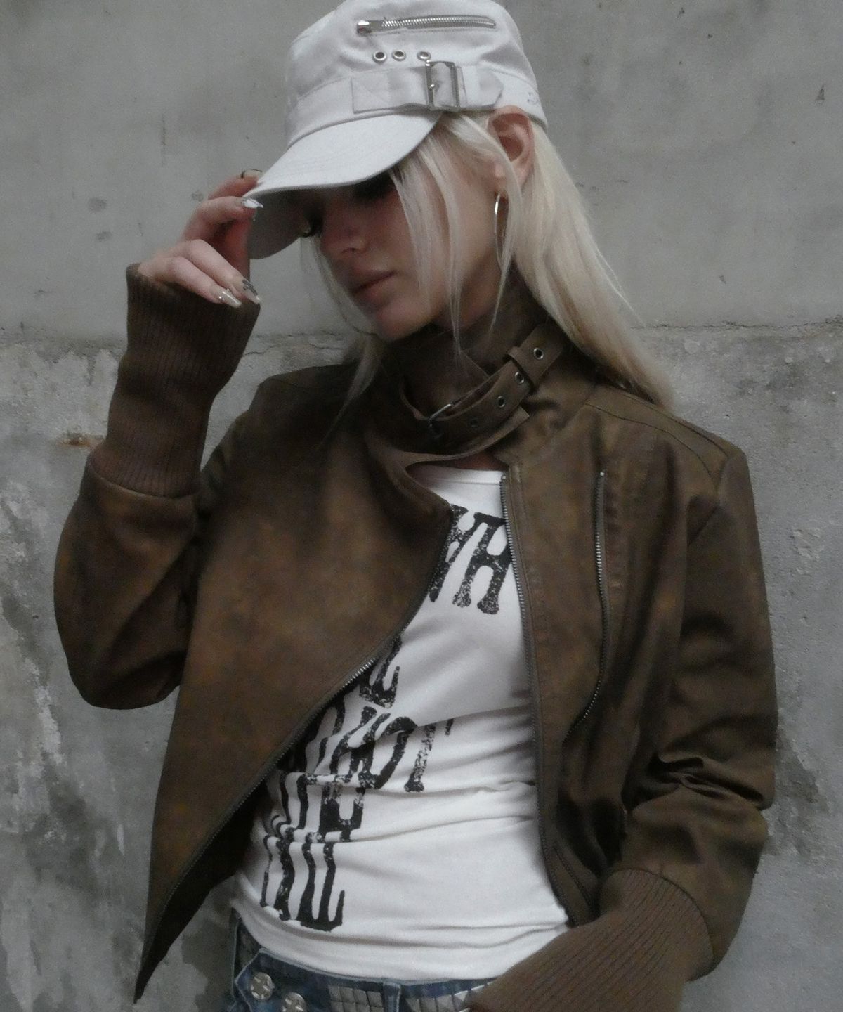 팬시클럽(FANCY CLUB) 벨티드 밀리터리 캡 (LIGHT GRAY) F26ZE411