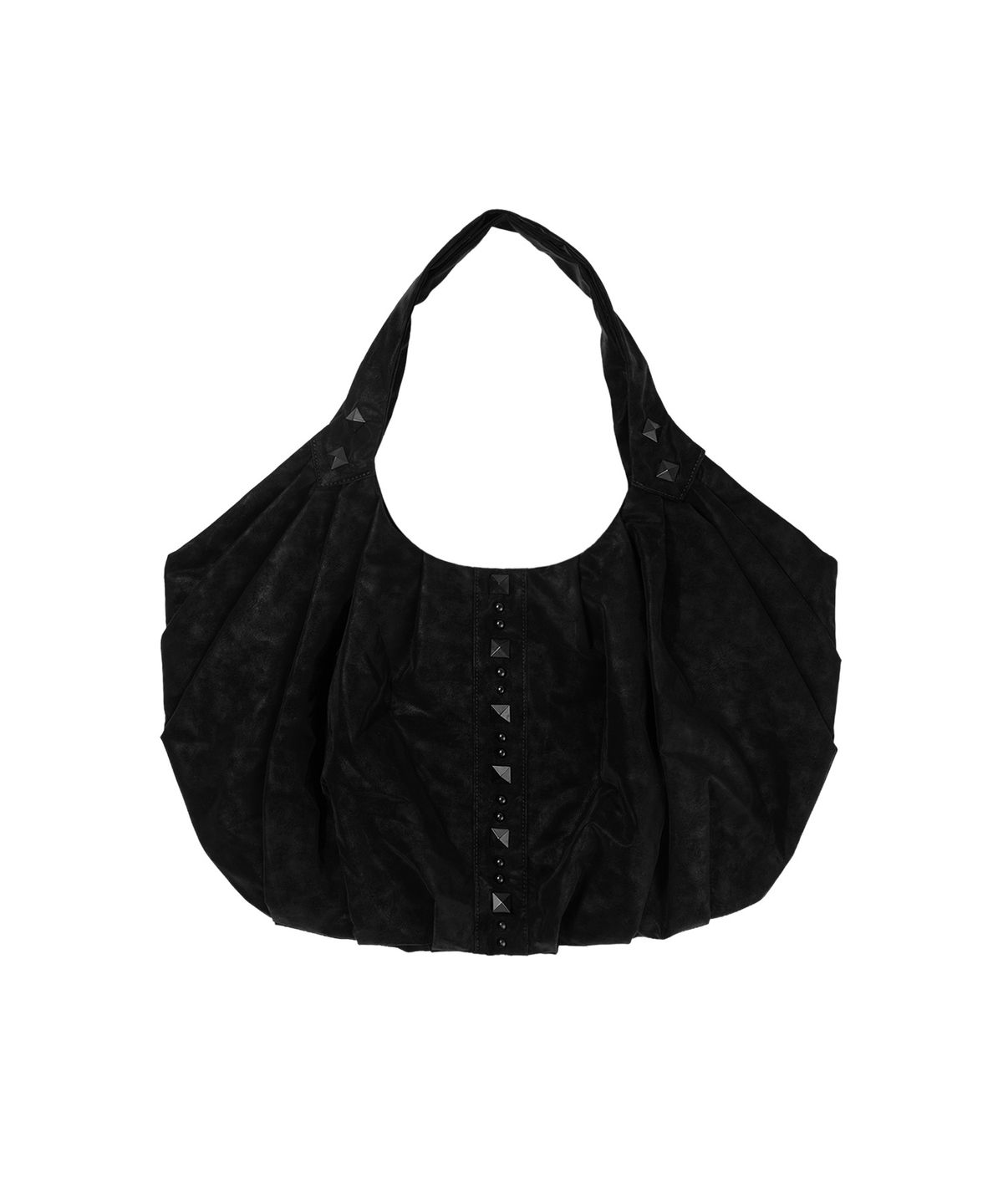팬시클럽(FANCY CLUB) 드레이프 프린지 호보백 (BLACK) F26ZE405