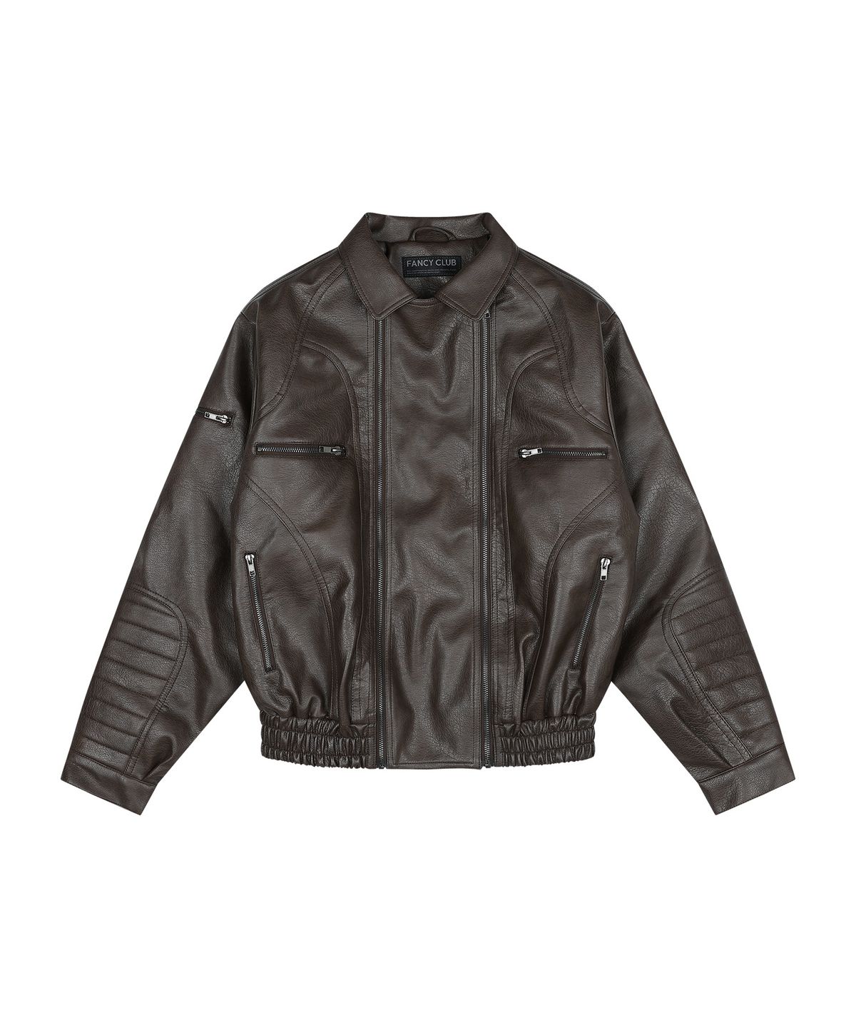 팬시클럽(FANCY CLUB) 레이서 레더 자켓 (BROWN) F26ZA507