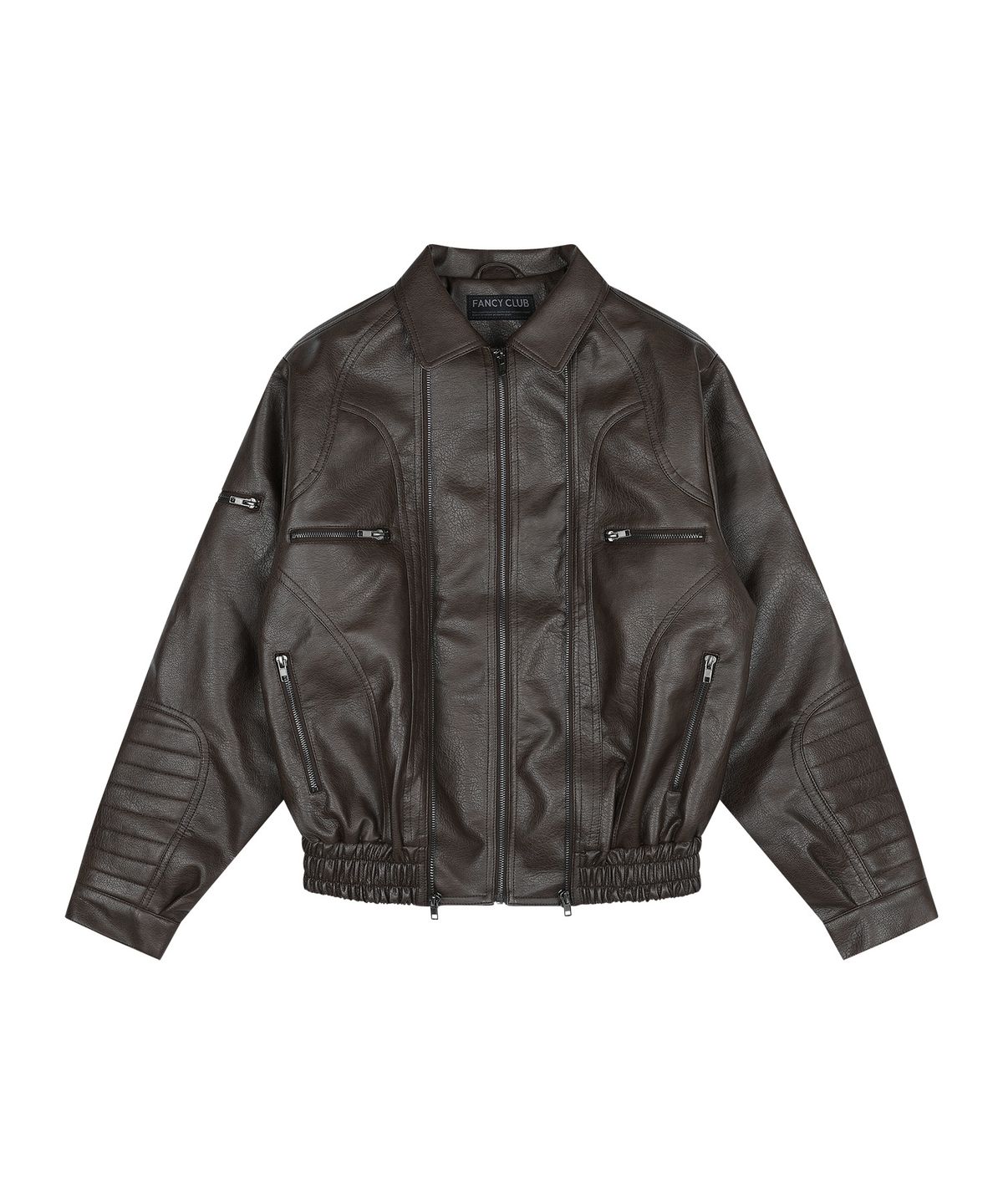 팬시클럽(FANCY CLUB) 레이서 레더 자켓 (BROWN) F26ZA507