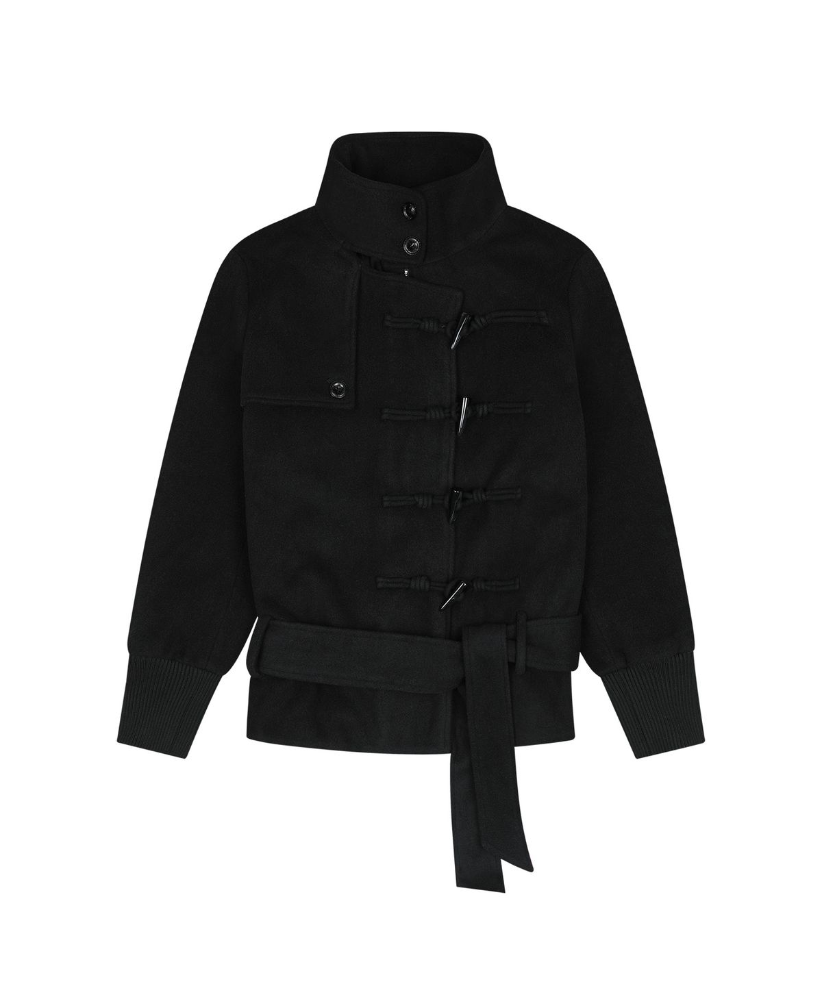 팬시클럽(FANCY CLUB) 하이넥 토글 하프 코트 (BLACK) F26ZA505