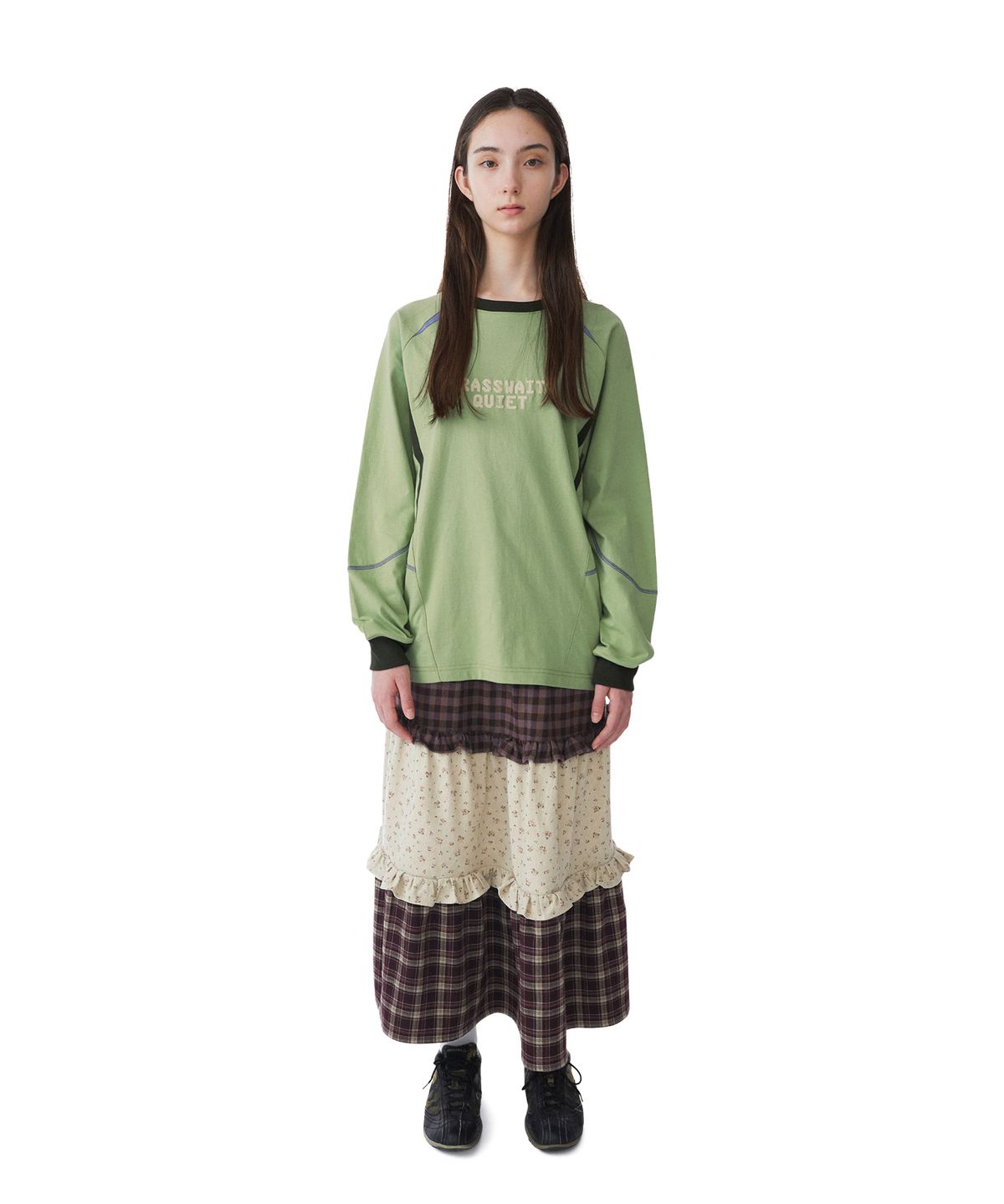 썬러브투어(SUNLOVETOUR) W Frill Flannel Long Skirt Purple