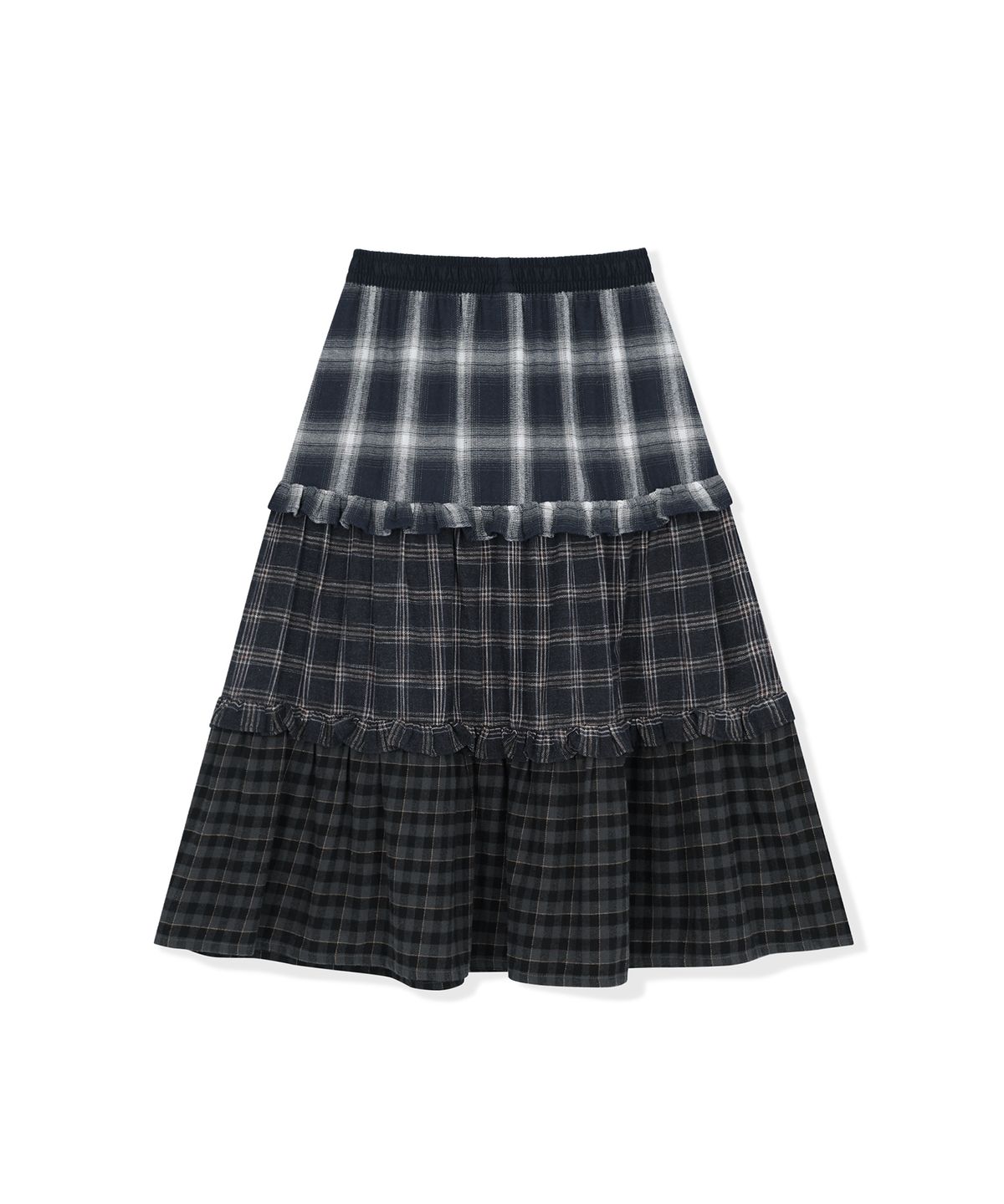 썬러브투어(SUNLOVETOUR) W Frill Flannel Long Skirt Navy