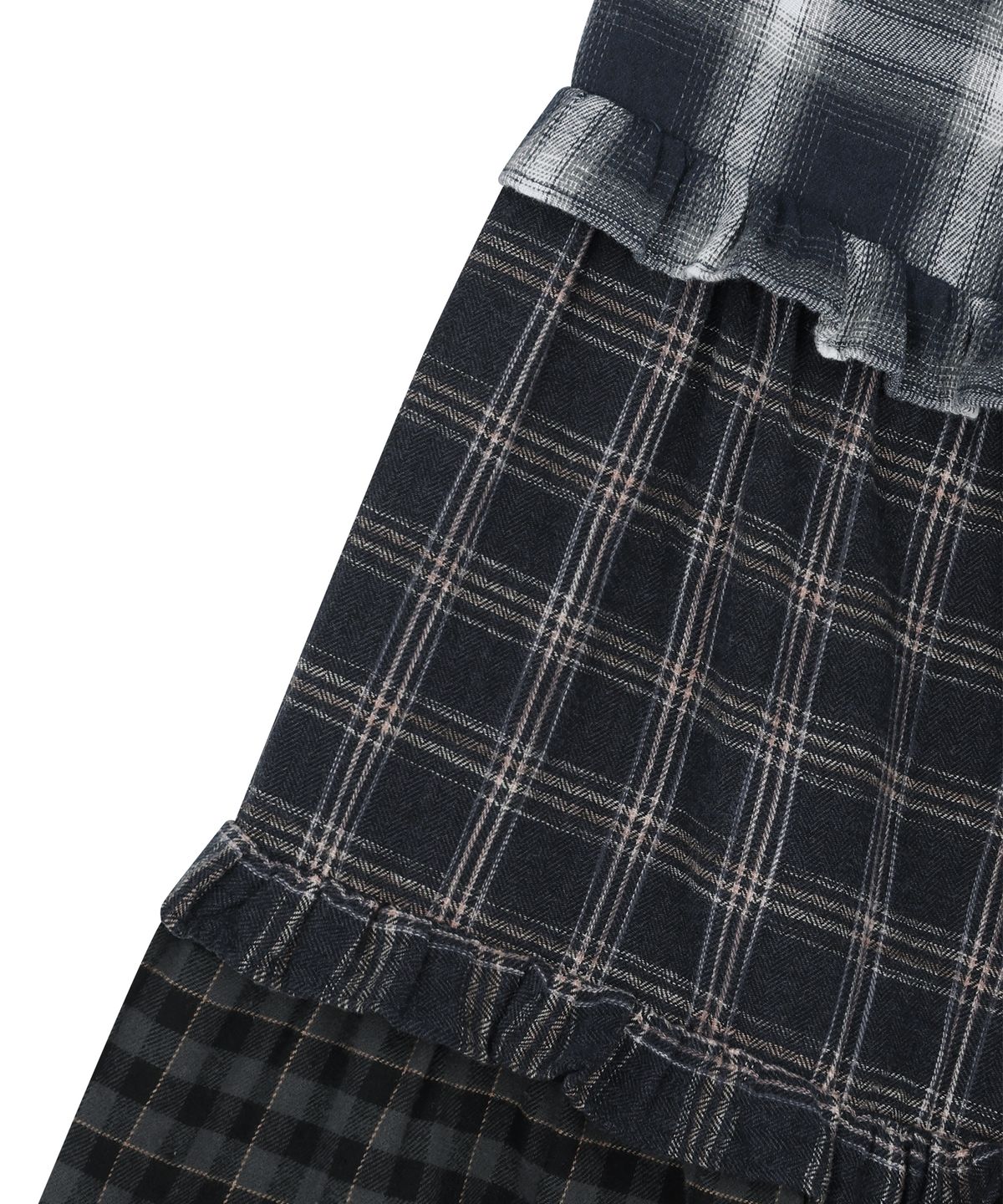 썬러브투어(SUNLOVETOUR) W Frill Flannel Long Skirt Navy