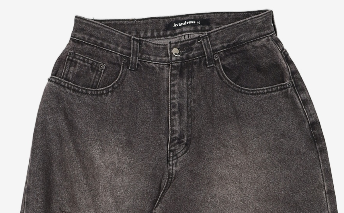 어반드레스(AVANDRESS) Brush Destroyed Denim Pants BLACK M