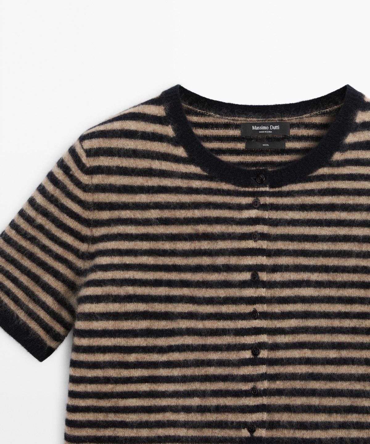 마시모두띠(MASSIMO DUTTI) 100% 울 반팔 니트 가디건