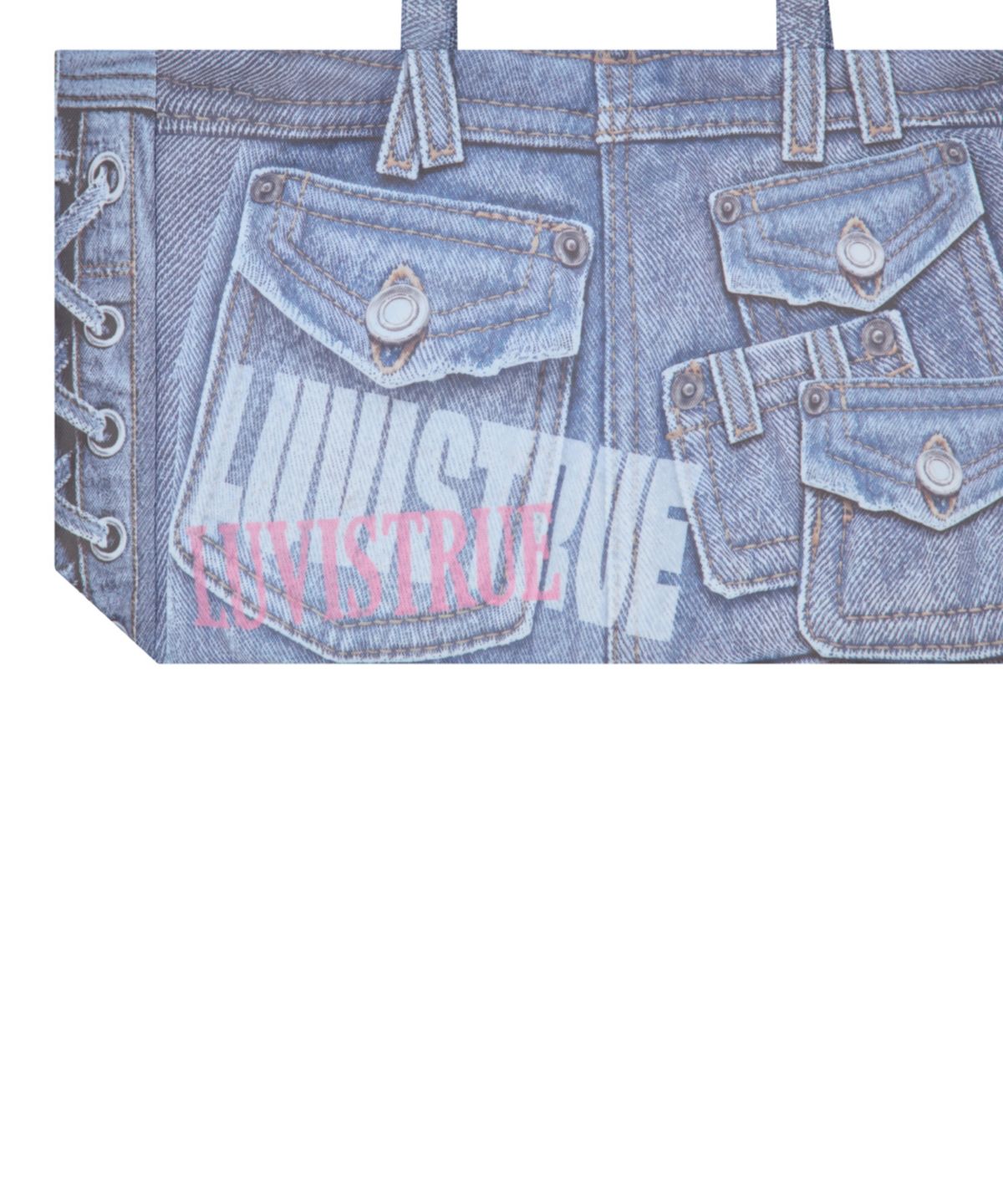 러브이즈트루(LUVISTRUE) RL DENIM PRINTING TOTE BAG(BLUE)