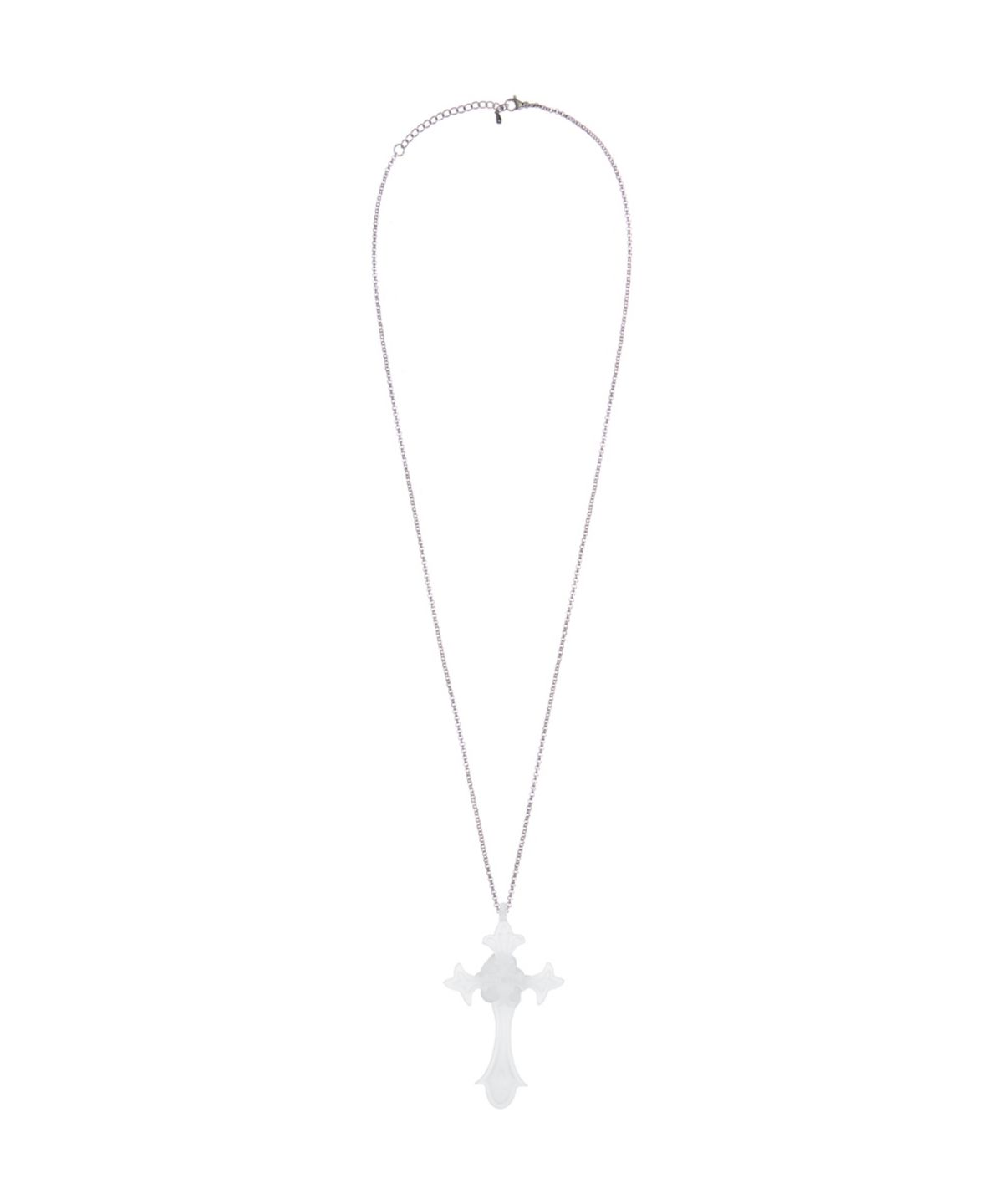 러브이즈트루(LUVISTRUE) RL ROSE CROSS NECKLACE(WHITE)