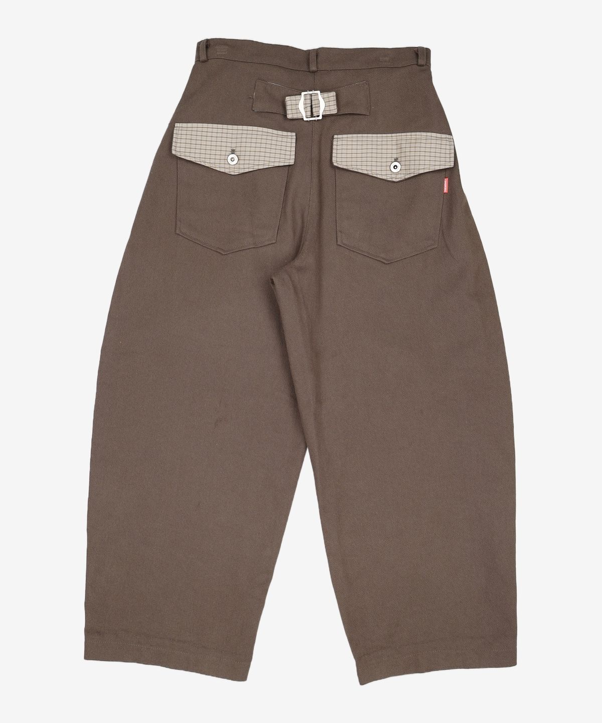 꼬모니노즈(COMONINOZ) W POCKET CHECK PANTS [BROWN] OSS