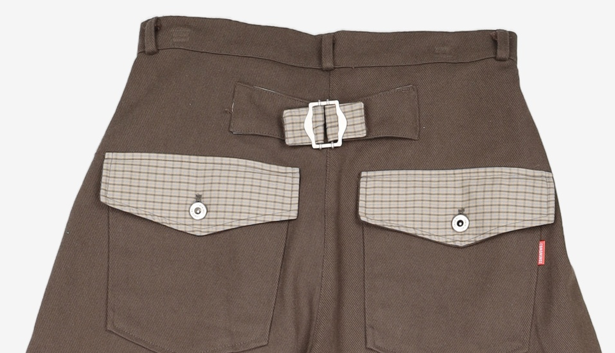 꼬모니노즈(COMONINOZ) W POCKET CHECK PANTS [BROWN] OSS