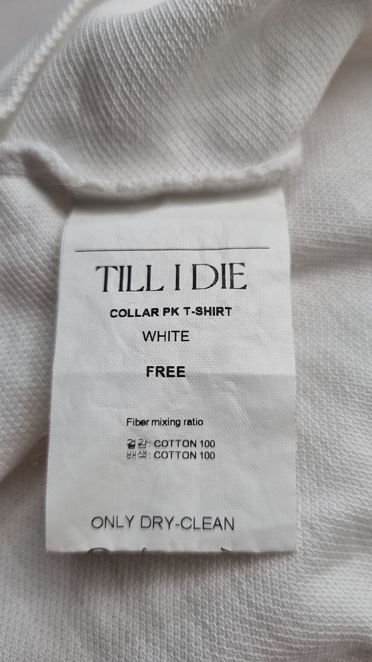 틸아이다이(TILL I DIE) 피케/카라 티셔츠 FREE