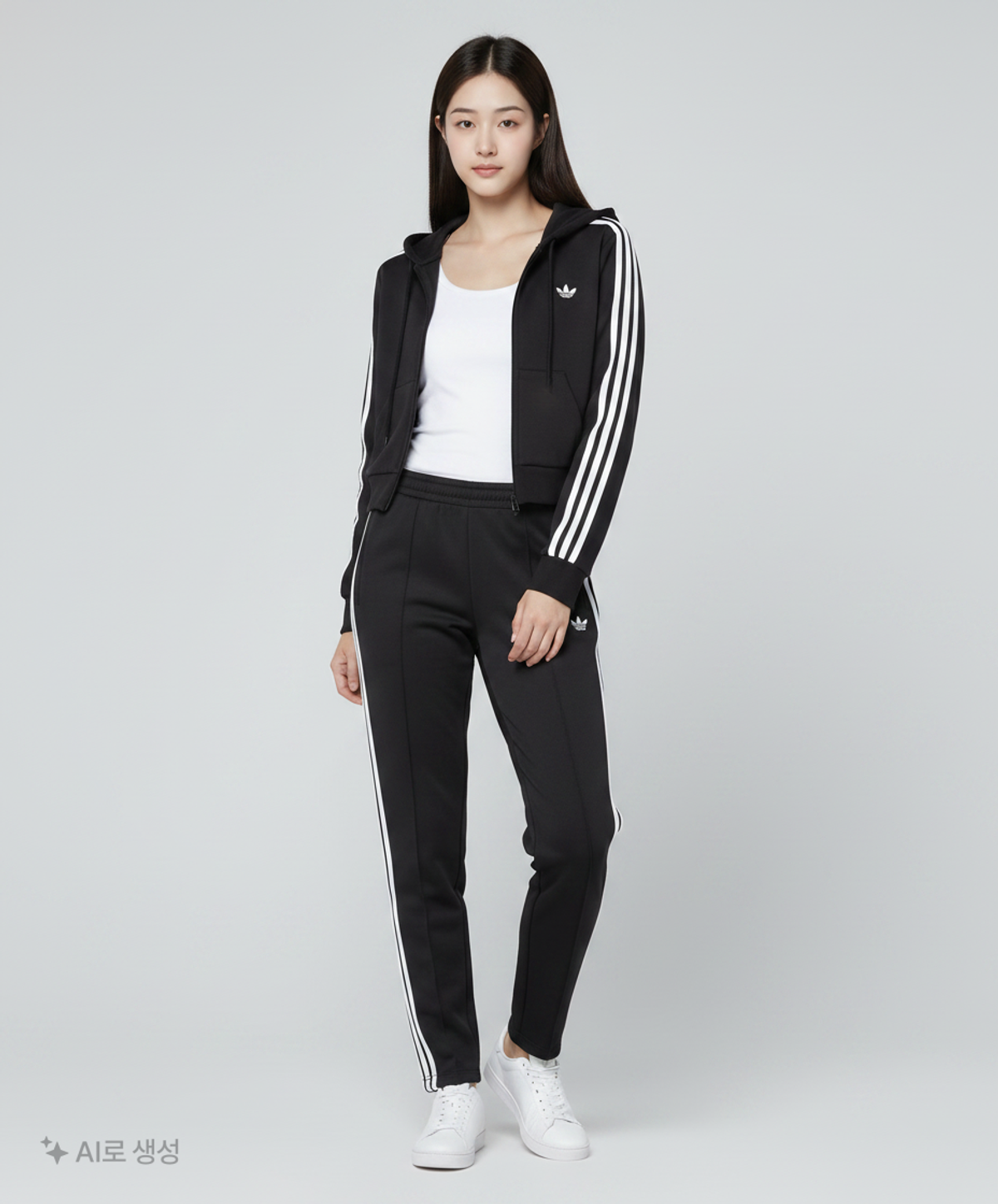 아디다스(ADIDAS) ADILENIUM 3 워시드 쇼트 풀집 후디  - 블랙 / JX9220 XS
