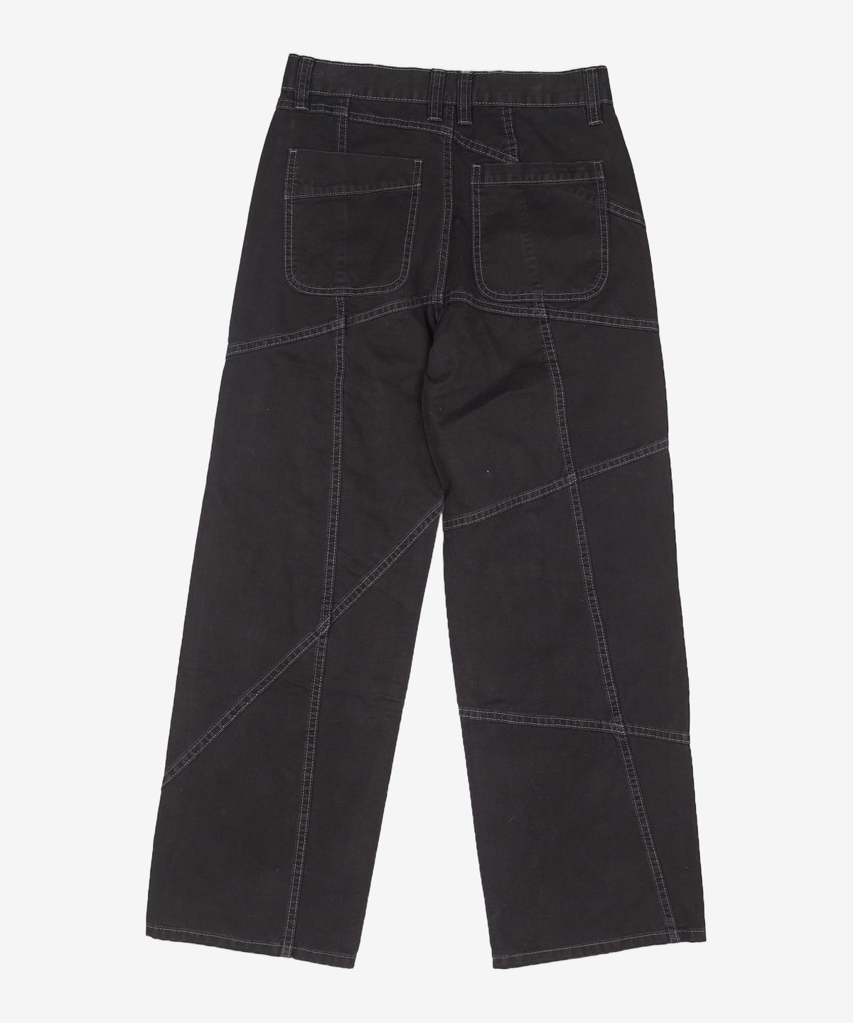 노매뉴얼(NOMANUAL) DIAGONAL LINE PANTS - WASHED BLACK S