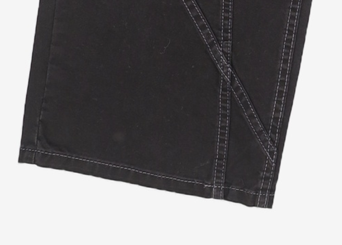 노매뉴얼(NOMANUAL) DIAGONAL LINE PANTS - WASHED BLACK S