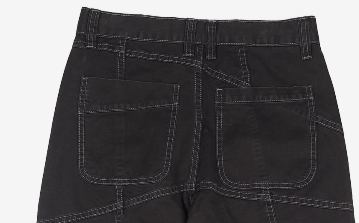 노매뉴얼(NOMANUAL) DIAGONAL LINE PANTS - WASHED BLACK S