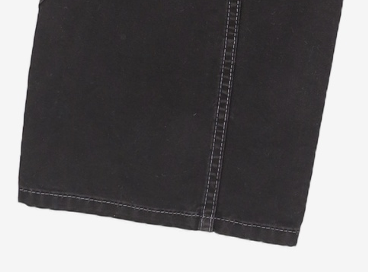 노매뉴얼(NOMANUAL) DIAGONAL LINE PANTS - WASHED BLACK S